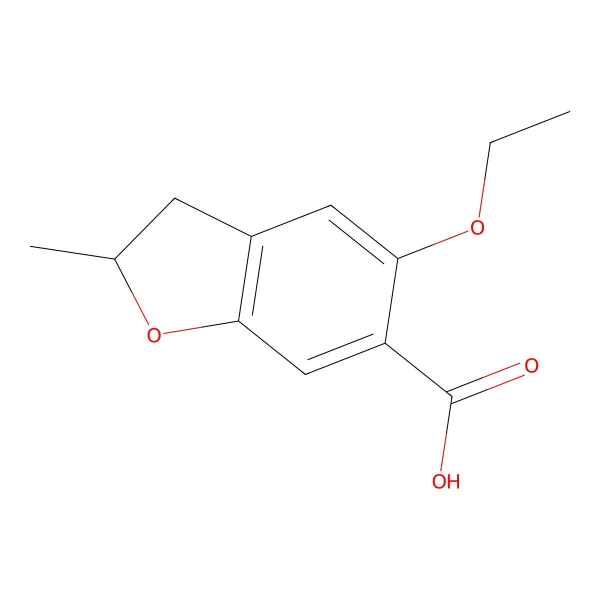 5-Ethoxy-2-methyl-2,3-dihydro-1-benzofuran-6-carboxylic acid molecular structure, CAS 851903-92-9