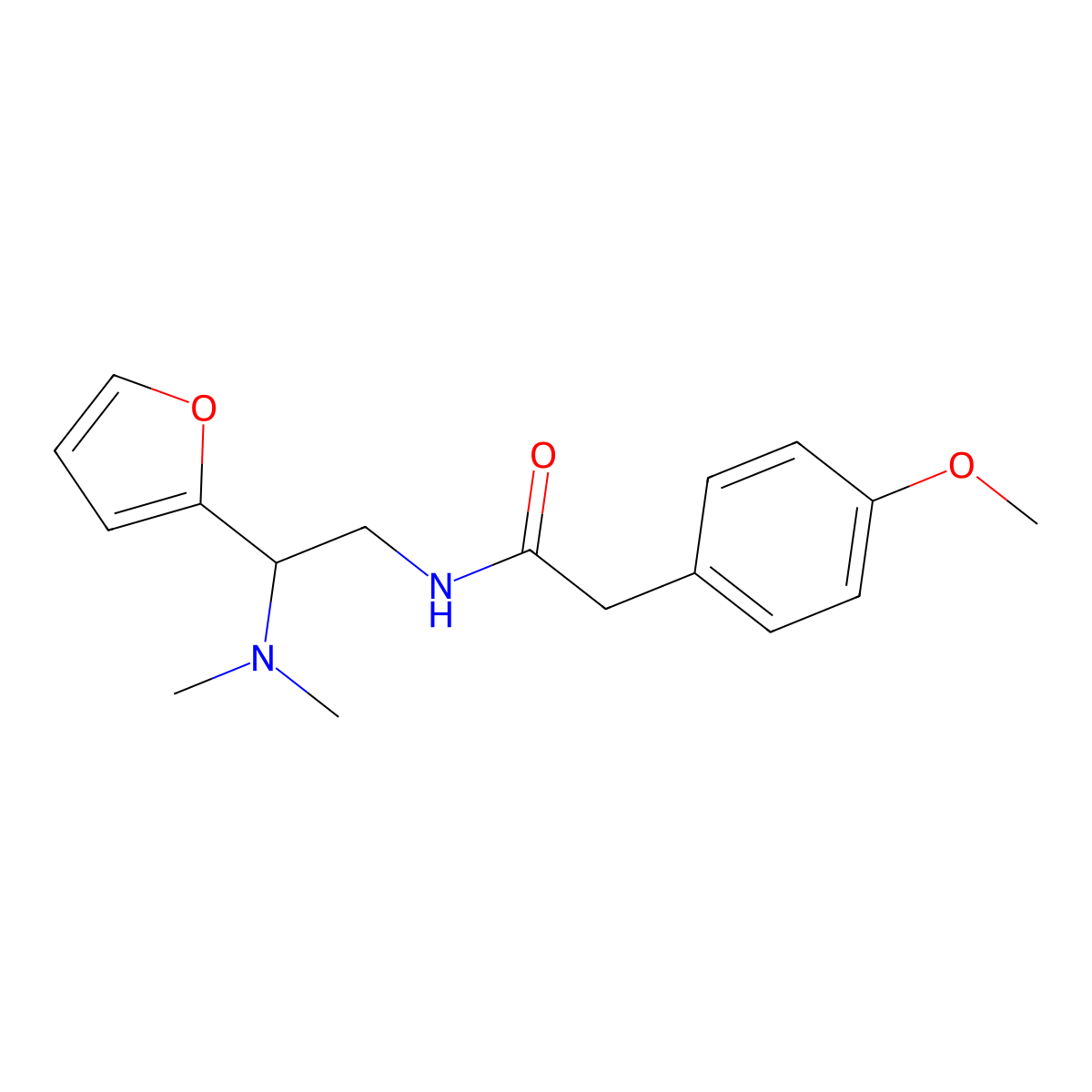 N-[2-(dimethylamino)-2-(furan-2-yl)ethyl]-2-(4-methoxyphenyl)acetamide molecular structure, CAS 851905-45-8
