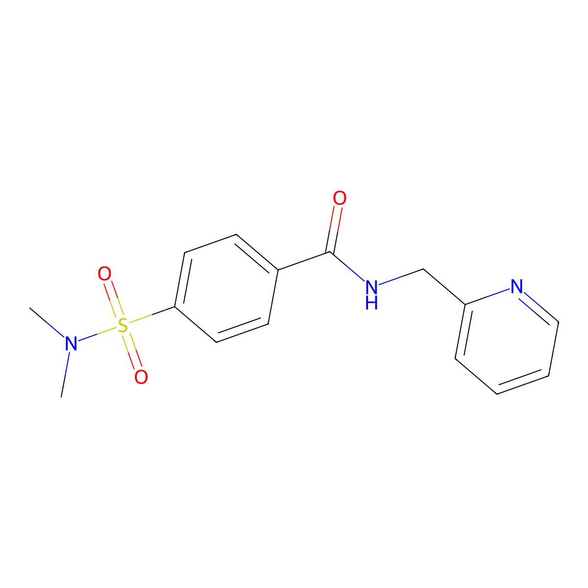 4-(dimethylsulfamoyl)-N-(pyridin-2-ylmethyl)benzamide molecular structure, CAS 851906-12-2