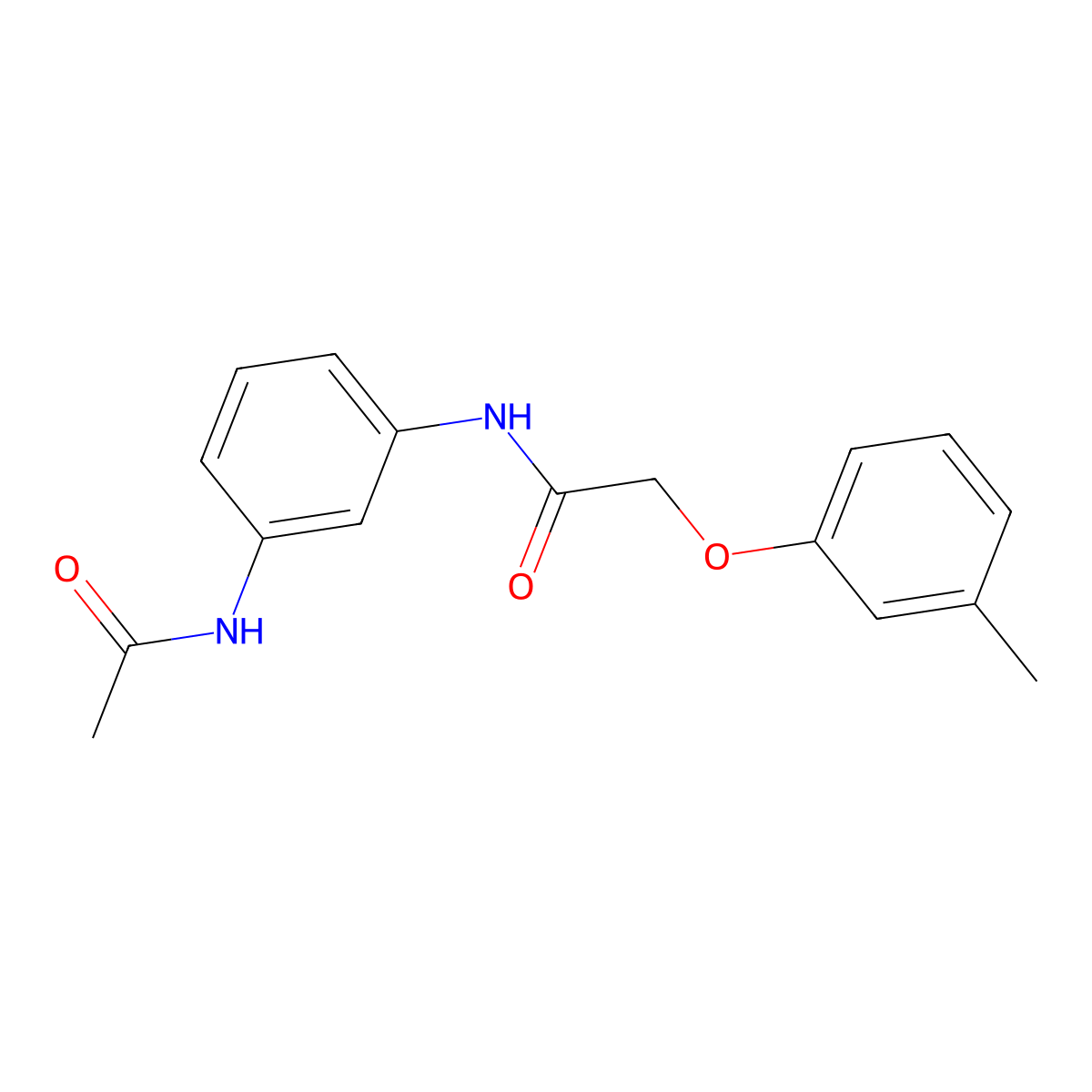 N-[3-(acetylamino)phenyl]-2-(3-methylphenoxy)acetamide molecular structure, CAS 851907-65-8