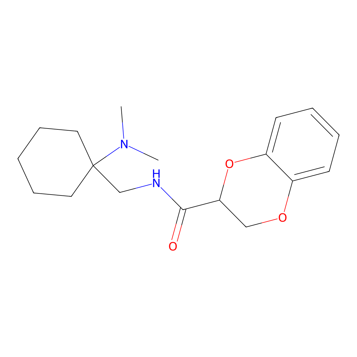 N-{[1-(dimethylamino)cyclohexyl]methyl}-2,3-dihydro-1,4-benzodioxine-2-carboxamide molecular structure, CAS 851909-96-1
