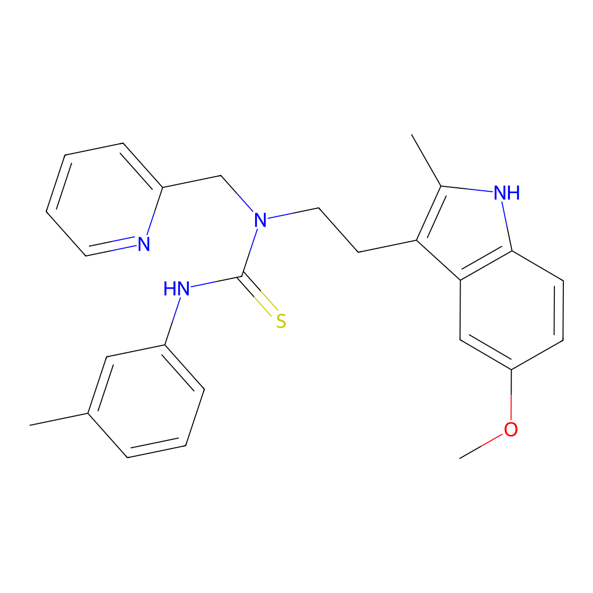 1-(2-(5-methoxy-2-methyl-1H-indol-3-yl)ethyl)-1-(pyridin-2-ylmethyl)-3-(m-tolyl)thiourea molecular structure, CAS 851937-02-5