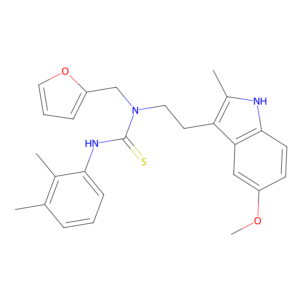 3-(2,3-dimethylphenyl)-1-(furan-2-ylmethyl)-1-(2-(5-methoxy-2-methyl-1H-indol-3-yl)ethyl)thiourea molecular structure, CAS 851937-26-3