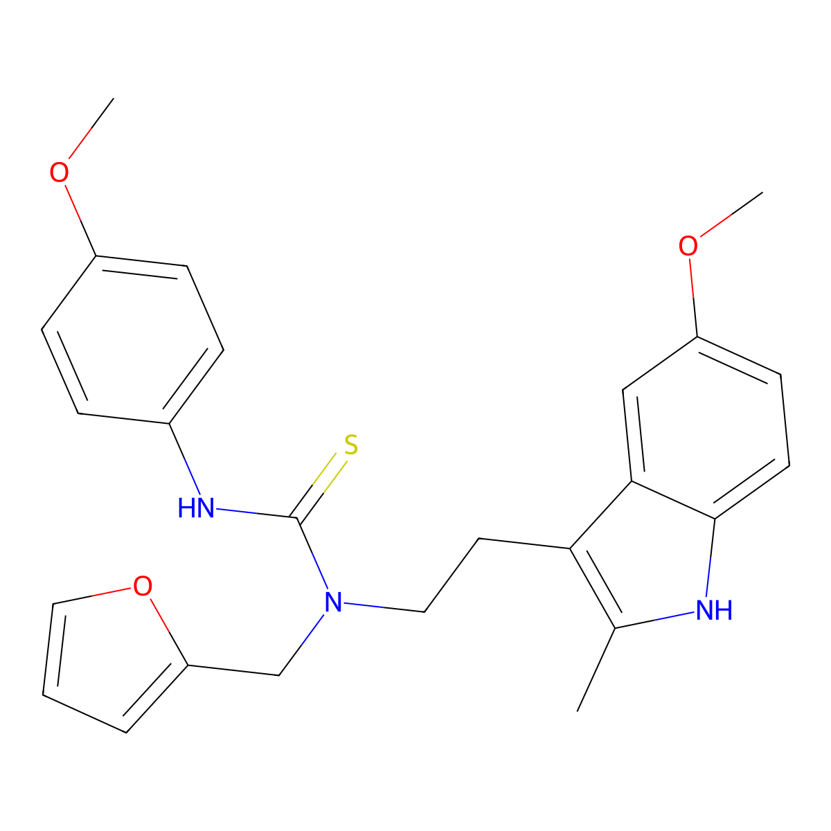 1-(furan-2-ylmethyl)-1-(2-(5-methoxy-2-methyl-1H-indol-3-yl)ethyl)-3-(4-methoxyphenyl)thiourea molecular structure, CAS 851937-32-1