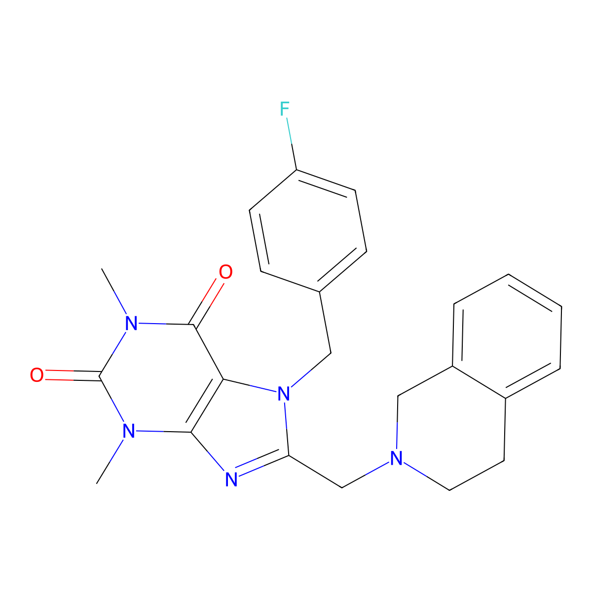 8-(3,4-dihydroisoquinolin-2(1H)-ylmethyl)-7-(4-fluorobenzyl)-1,3-dimethyl-3,7-dihydro-1H-purine-2,6-dione molecular structure, CAS 851938-05-1
