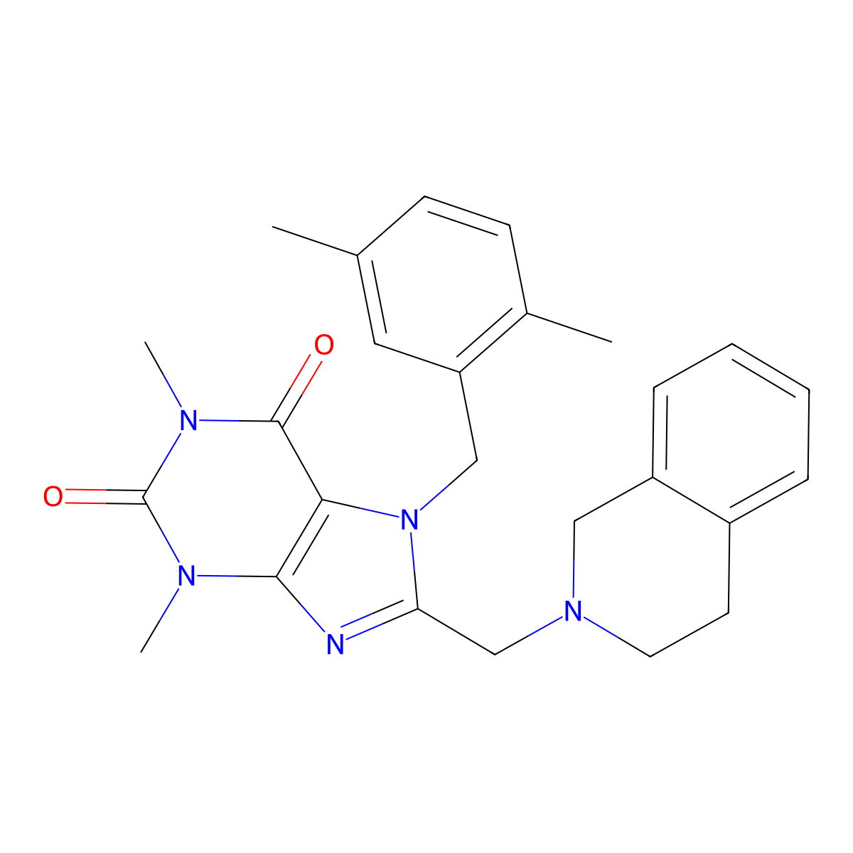 8-((3,4-dihydroisoquinolin-2(1H)-yl)methyl)-7-(2,5-dimethylbenzyl)-1,3-dimethyl-1H-purine-2,6(3H,7H)-dione molecular structure, CAS 851939-14-5