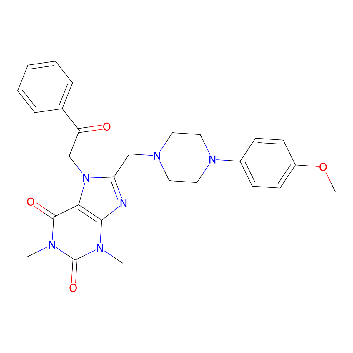 8-[[4-(4-Methoxyphenyl)piperazin-1-yl]methyl]-1,3-dimethyl-7-phenacylpurine-2,6-dione molecular structure, CAS 851940-73-3