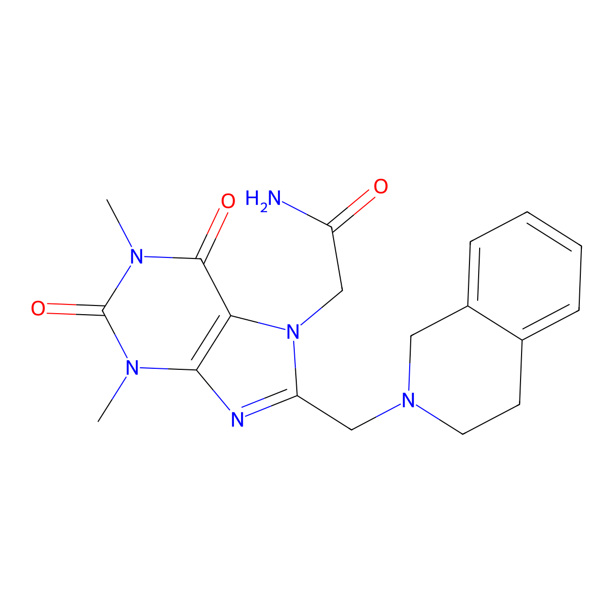 2-[8-(3,4-dihydro-1H-isoquinolin-2-ylmethyl)-1,3-dimethyl-2,6-dioxopurin-7-yl]acetamide molecular structure, CAS 851940-93-7