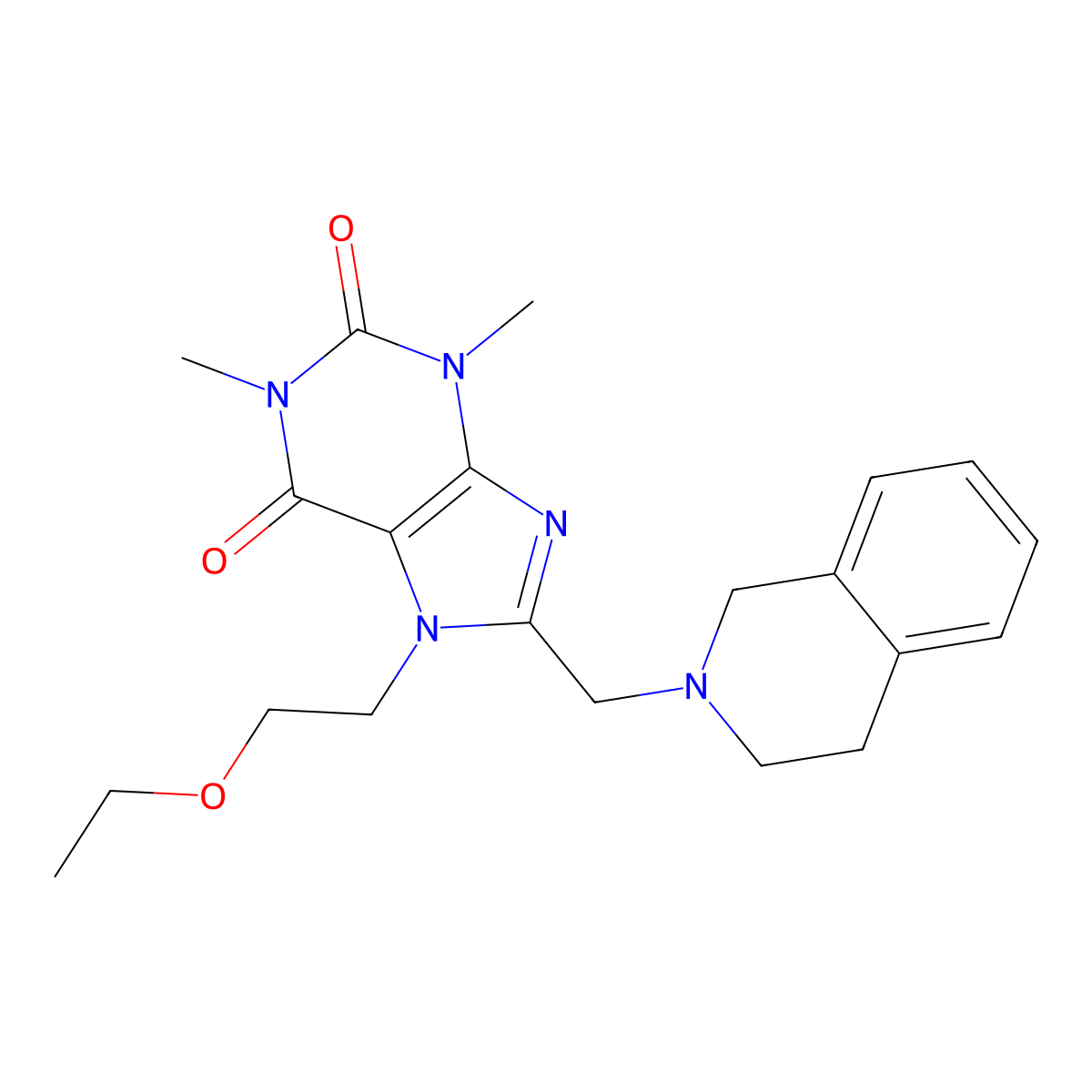 8-(3,4-dihydroisoquinolin-2(1H)-ylmethyl)-7-(2-ethoxyethyl)-1,3-dimethyl-3,7-dihydro-1H-purine-2,6-dione molecular structure, CAS 851941-39-4