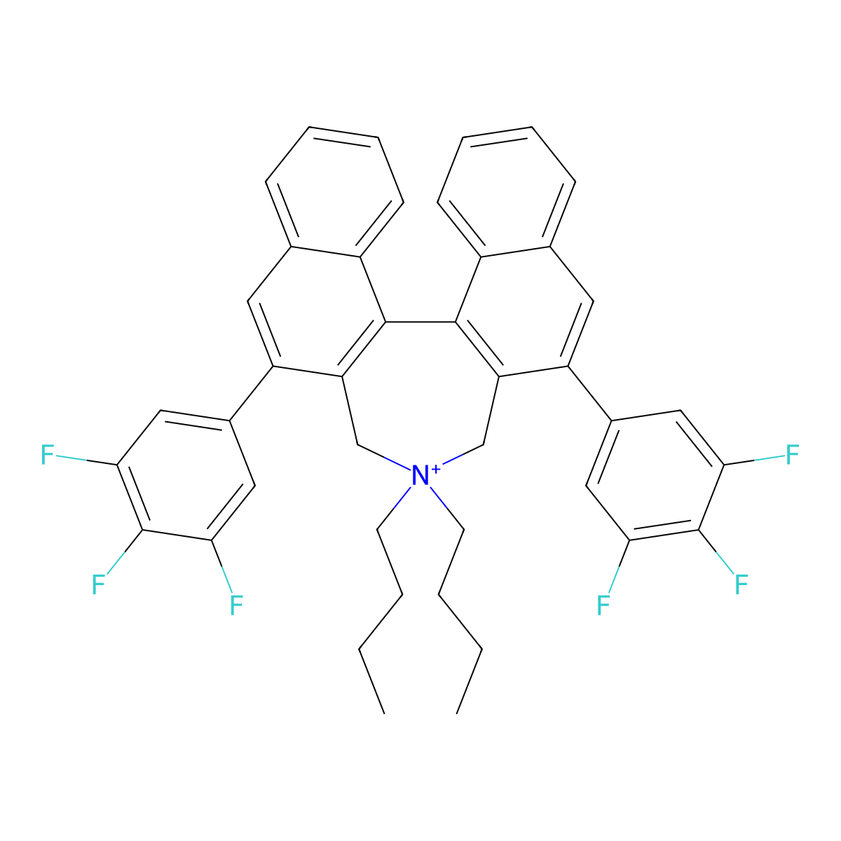 (11bS)-4,4-Dibutyl-4,5-dihydro-2,6-bis(3,4,5-trifluorophenyl)-3H-dinaphth[2,1-c:1',2'-e]azepinium molecular structure, CAS 851942-93-3