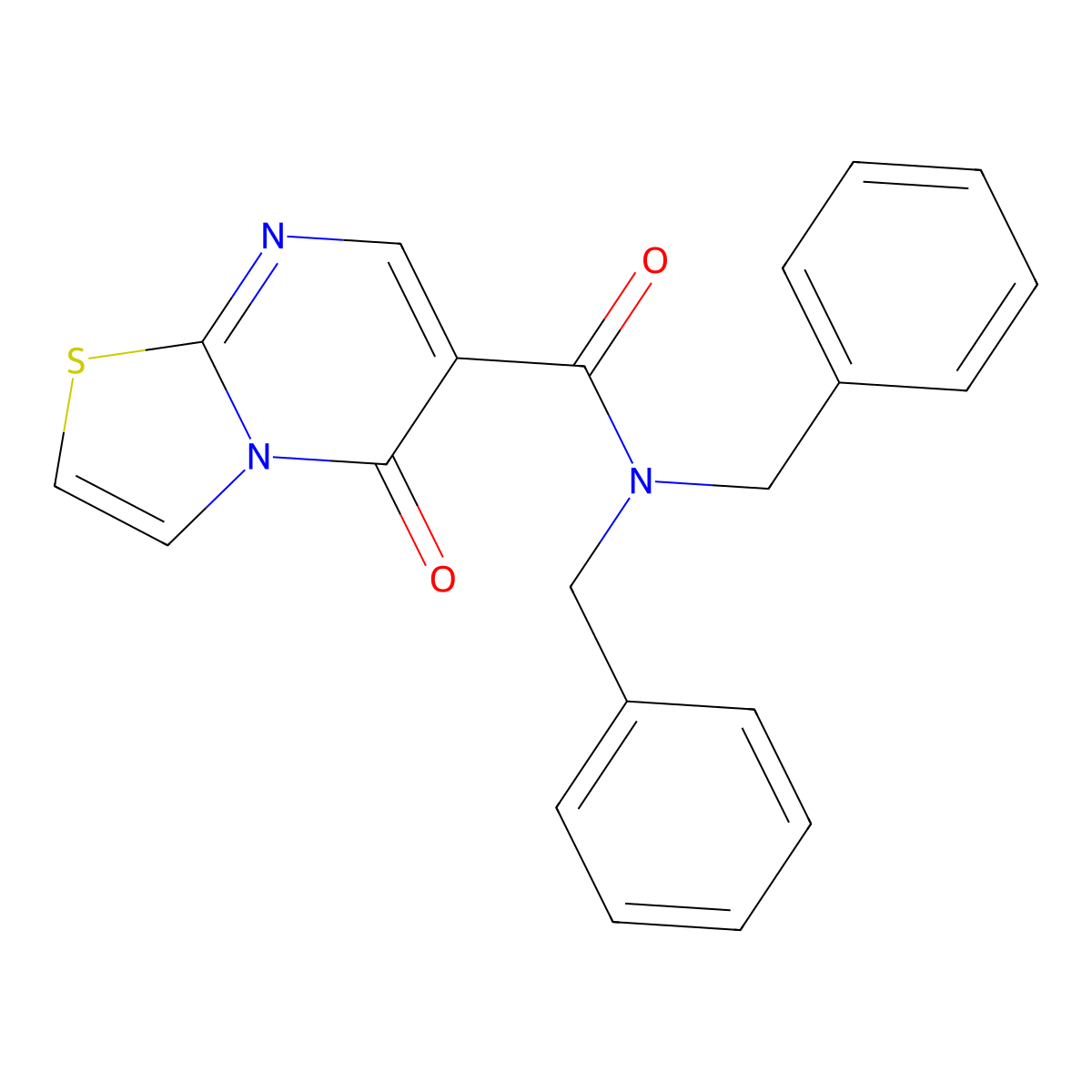 N,N-dibenzyl-5-oxo-5H-thiazolo[3,2-a]pyrimidine-6-carboxamide molecular structure, CAS 851943-43-6
