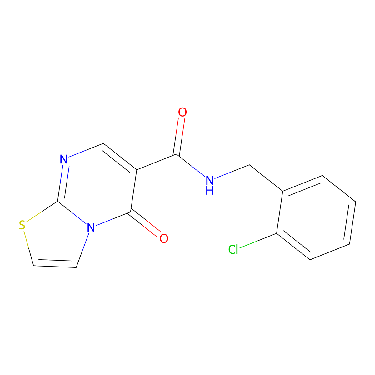 N-(2-chlorobenzyl)-5-oxo-5H-[1,3]thiazolo[3,2-a]pyrimidine-6-carboxamide molecular structure, CAS 851943-51-6