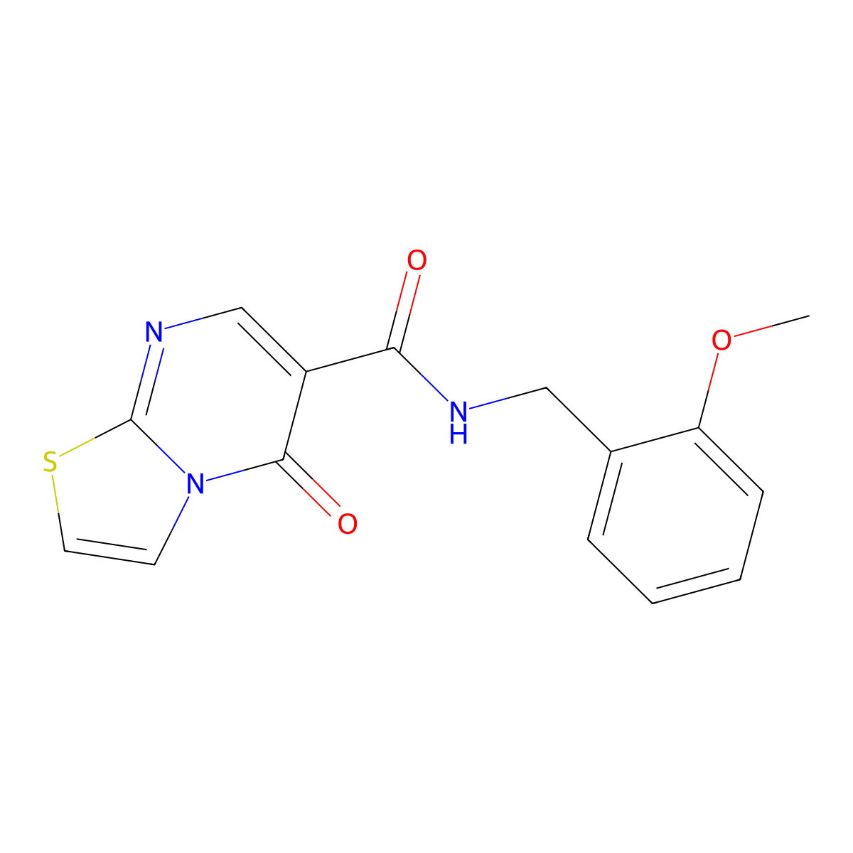 N-(2-methoxybenzyl)-5-oxo-5H-[1,3]thiazolo[3,2-a]pyrimidine-6-carboxamide molecular structure, CAS 851943-54-9
