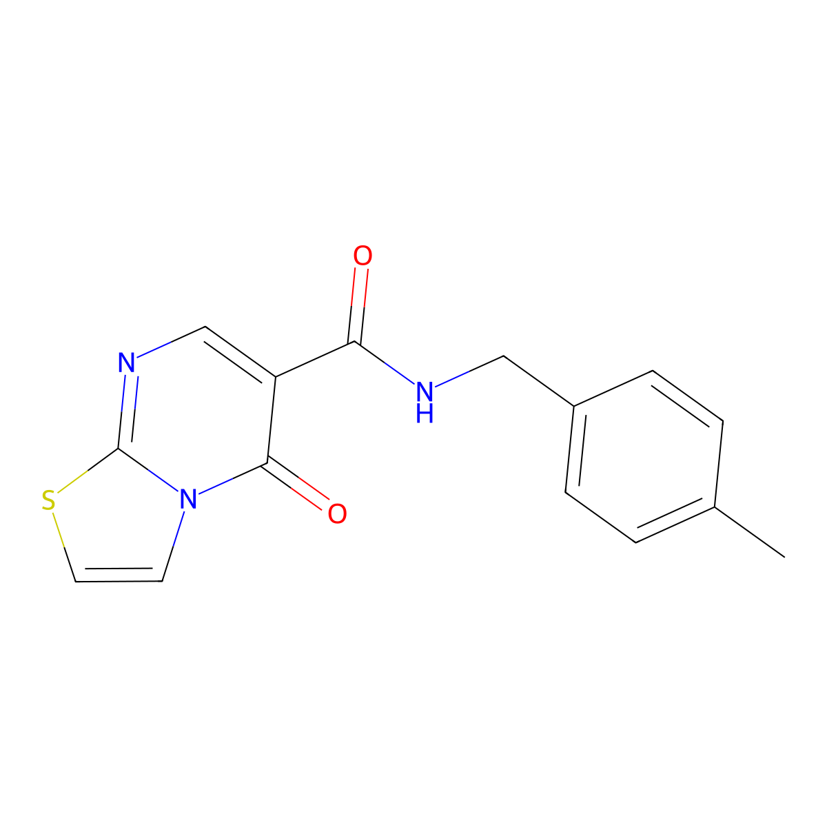 N-[(4-methylphenyl)methyl]-5-oxo-5H-[1,3]thiazolo[3,2-a]pyrimidine-6-carboxamide molecular structure, CAS 851943-55-0
