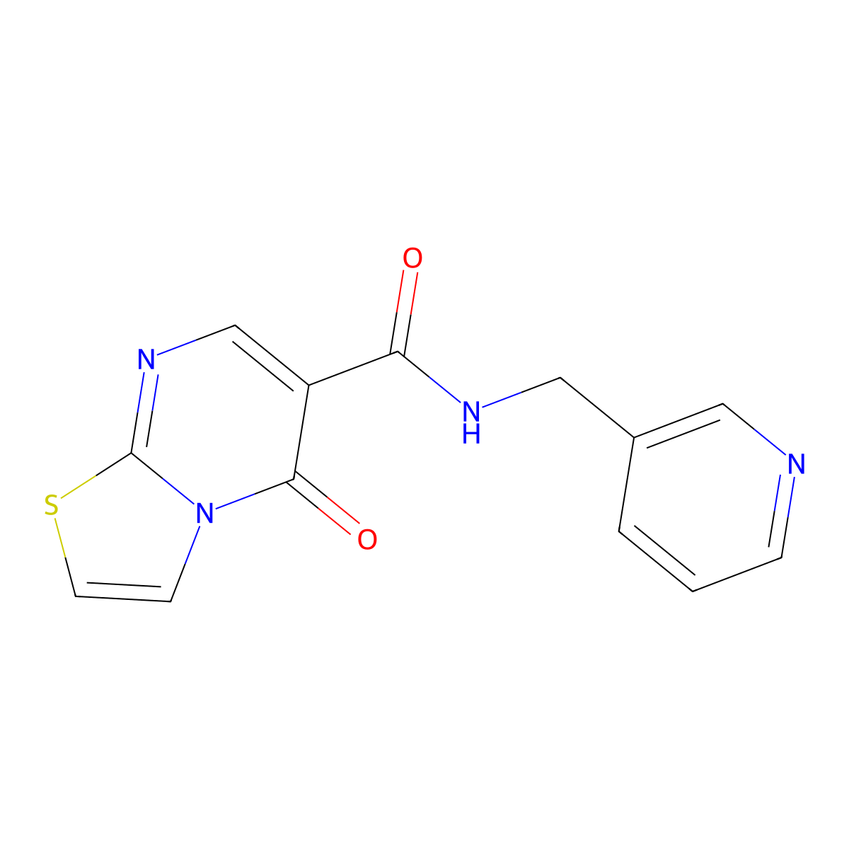 5-oxo-N-(pyridin-3-ylmethyl)-5H-thiazolo[3,2-a]pyrimidine-6-carboxamide molecular structure, CAS 851943-60-7