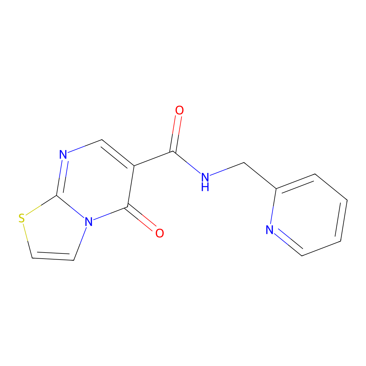 5-oxo-N-(pyridin-2-ylmethyl)-5H-[1,3]thiazolo[3,2-a]pyrimidine-6-carboxamide molecular structure, CAS 851943-61-8