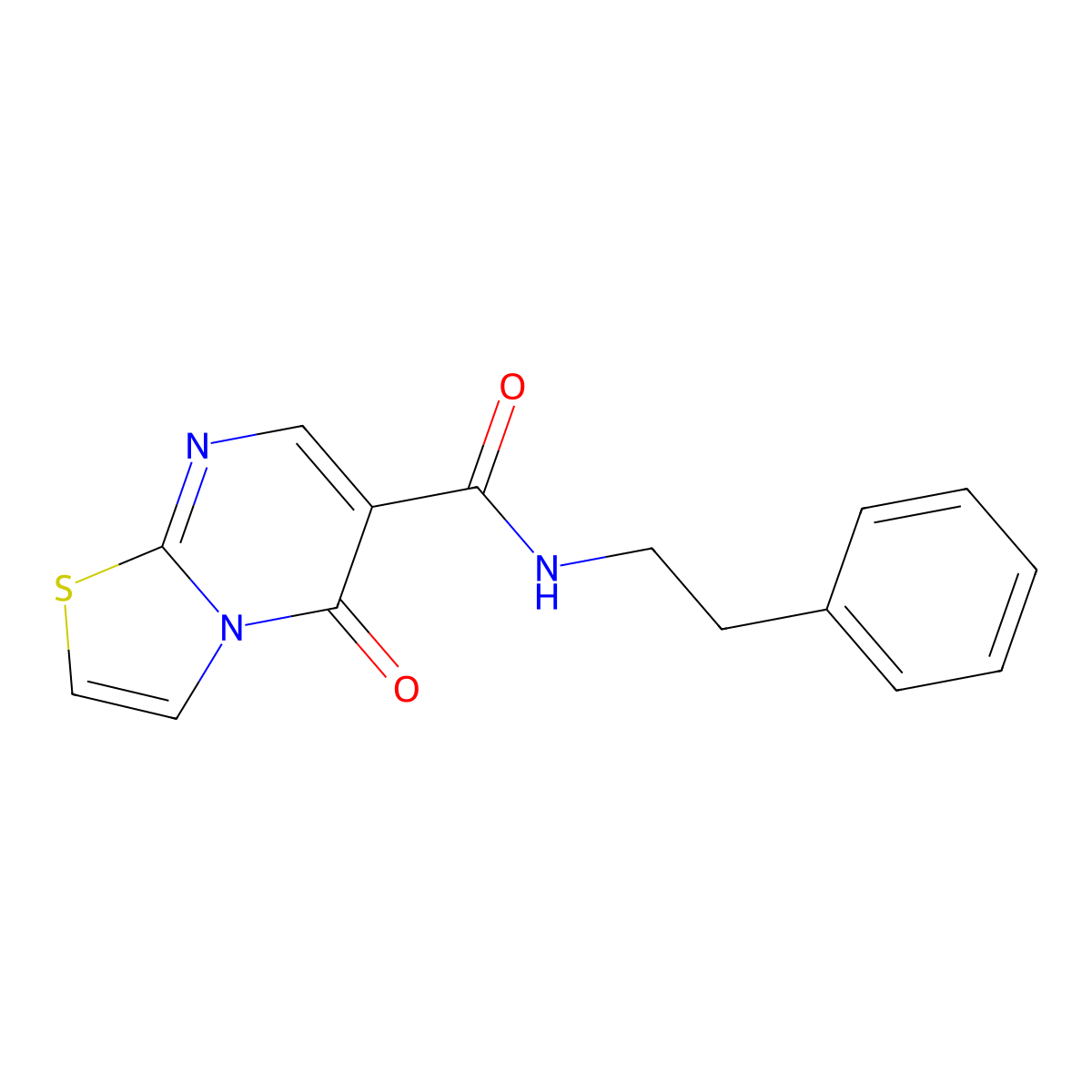 5-oxo-N-(2-phenylethyl)-5H-[1,3]thiazolo[3,2-a]pyrimidine-6-carboxamide molecular structure, CAS 851943-64-1