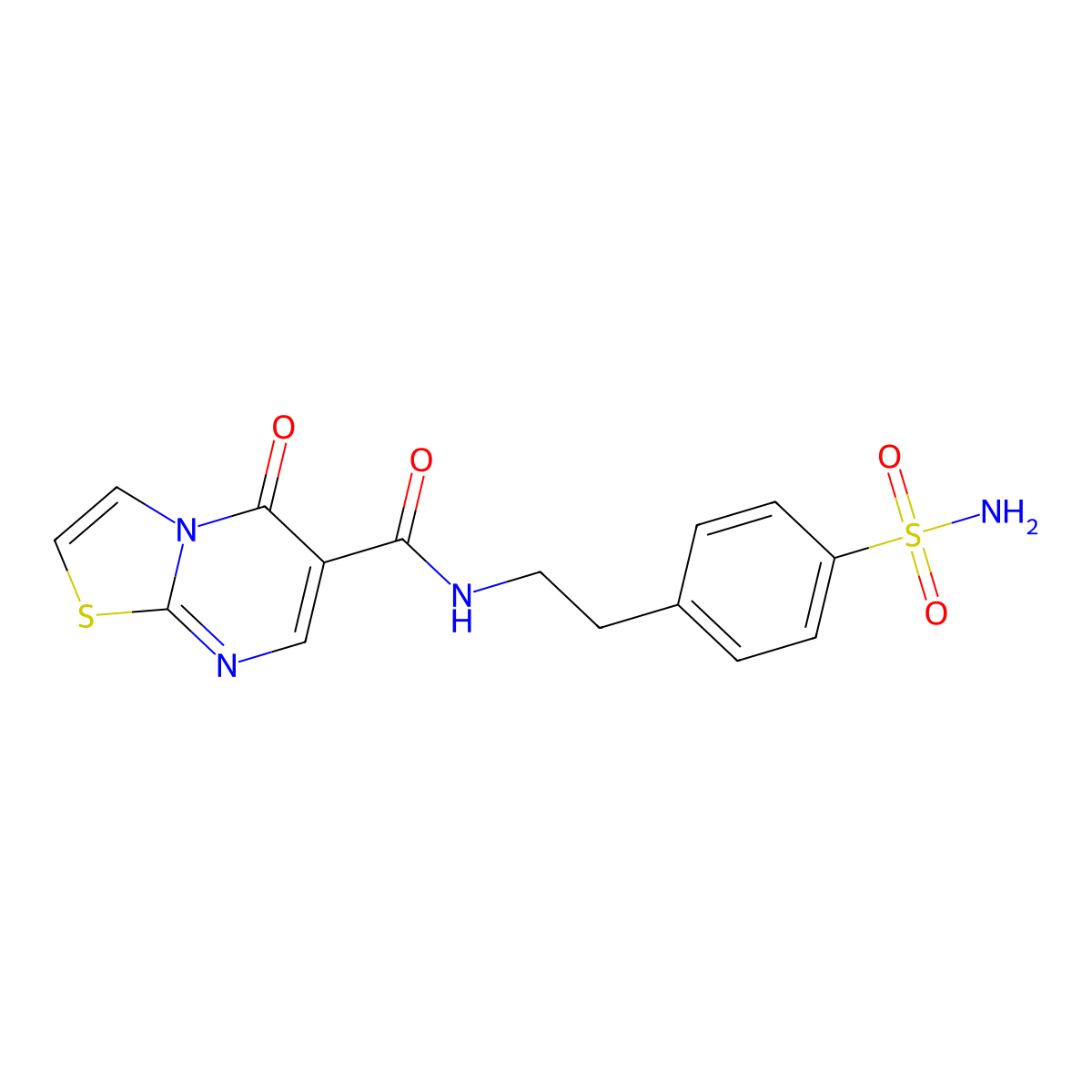 5-oxo-N-(4-sulfamoylphenethyl)-5H-thiazolo[3,2-a]pyrimidine-6-carboxamide molecular structure, CAS 851943-65-2