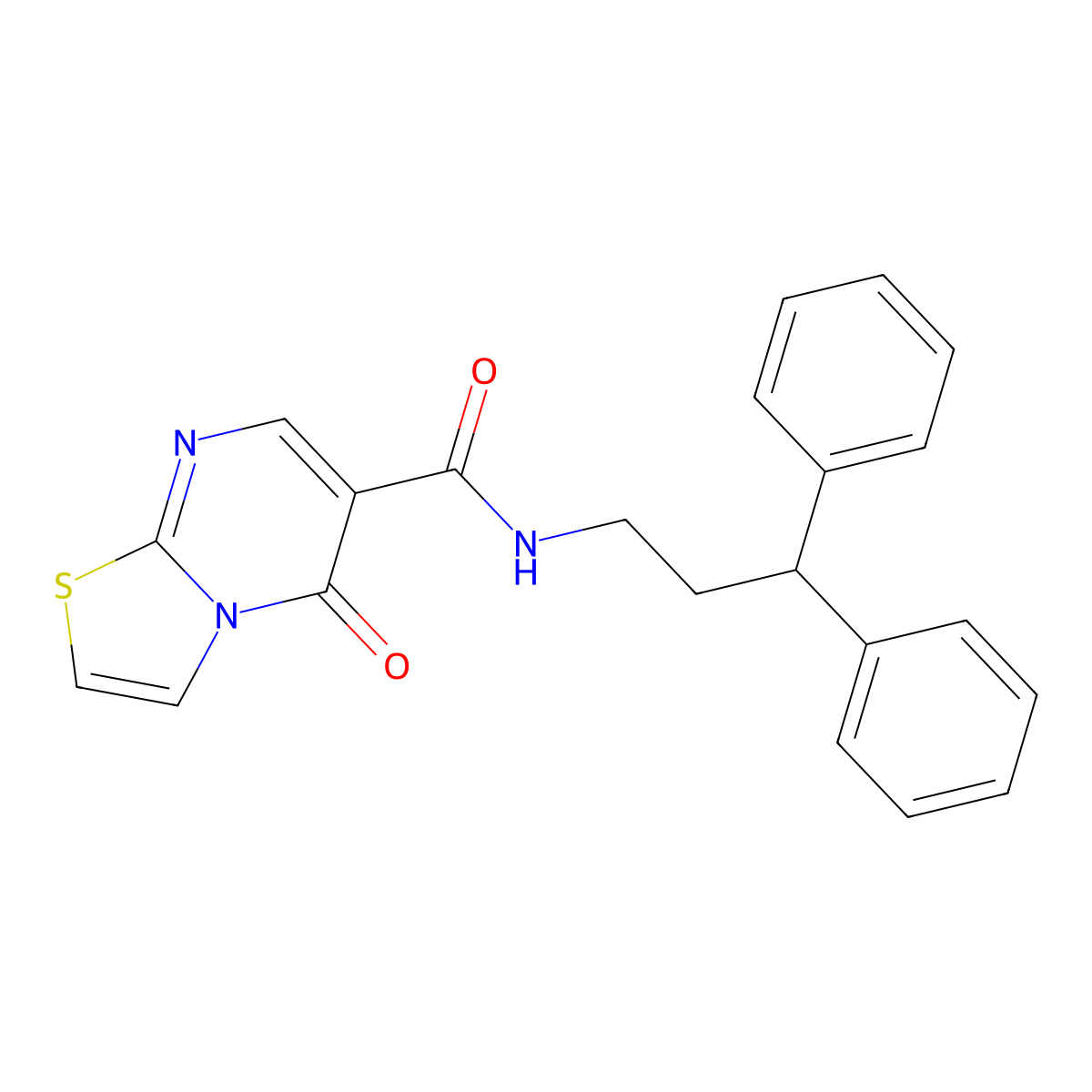 N-(3,3-diphenylpropyl)-5-oxo-5H-thiazolo[3,2-a]pyrimidine-6-carboxamide molecular structure, CAS 851943-69-6