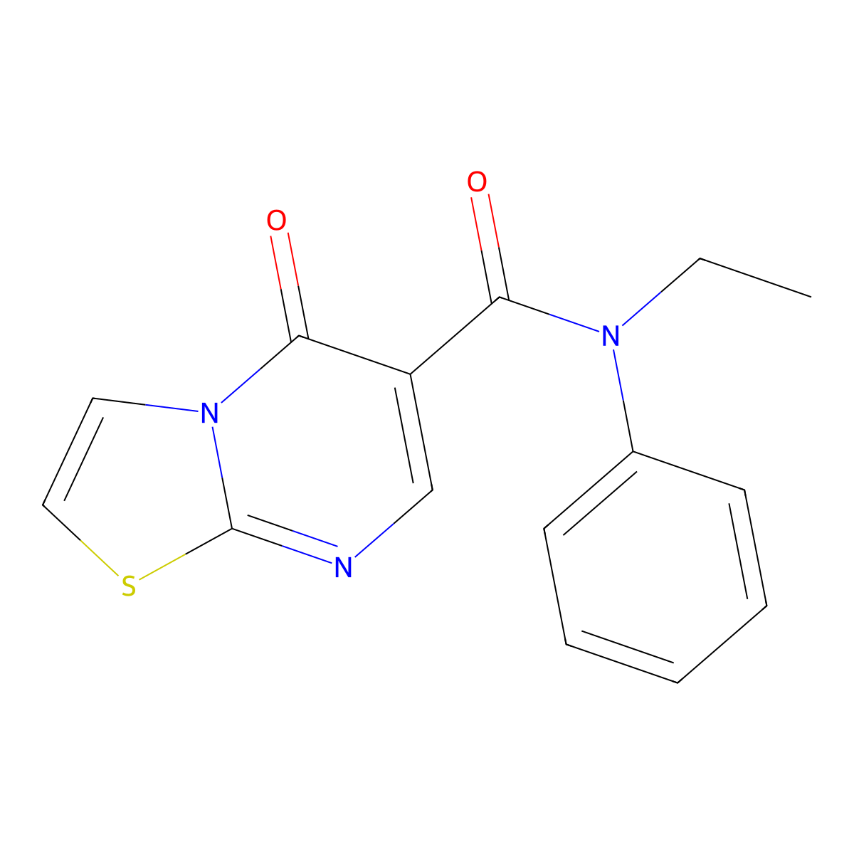 N-ethyl-5-oxo-N-phenyl-5H-thiazolo[3,2-a]pyrimidine-6-carboxamide molecular structure, CAS 851943-71-0