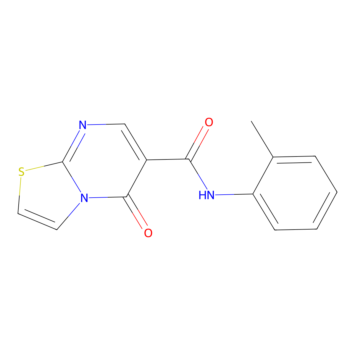 N-(2-methylphenyl)-5-oxo-5H-[1,3]thiazolo[3,2-a]pyrimidine-6-carboxamide molecular structure, CAS 851943-79-8