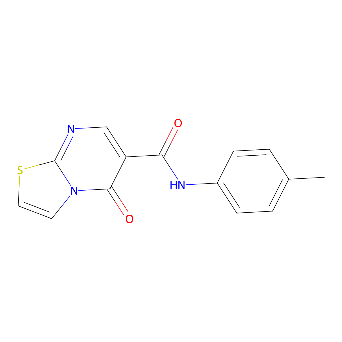 5-oxo-N-(p-tolyl)-5H-thiazolo[3,2-a]pyrimidine-6-carboxamide molecular structure, CAS 851943-81-2