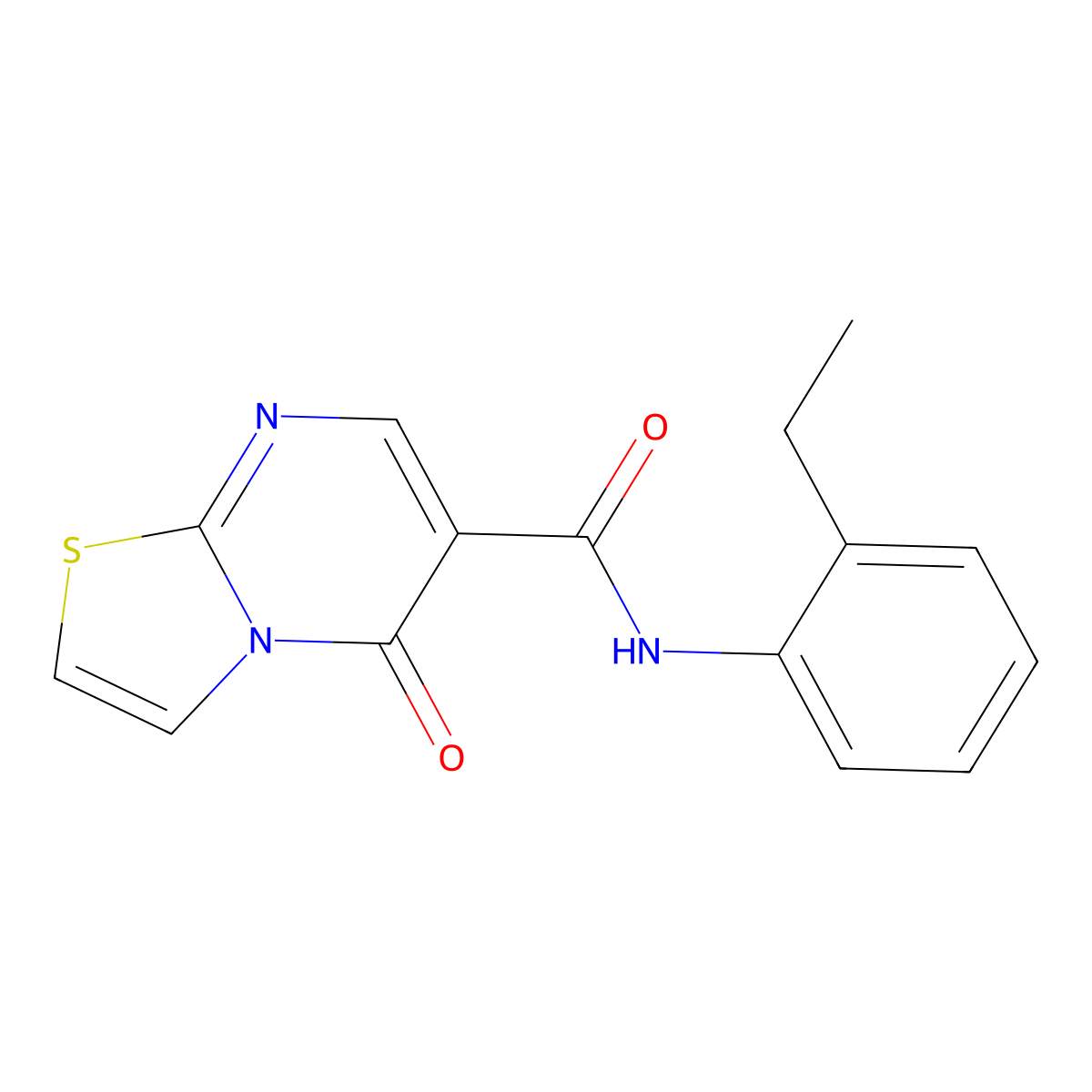 N-(2-ethylphenyl)-5-oxo-[1,3]thiazolo[3,2-a]pyrimidine-6-carboxamide molecular structure, CAS 851943-82-3