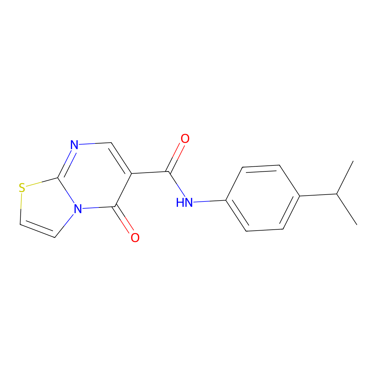5-oxo-N-[4-(propan-2-yl)phenyl]-5H-[1,3]thiazolo[3,2-a]pyrimidine-6-carboxamide molecular structure, CAS 851943-84-5