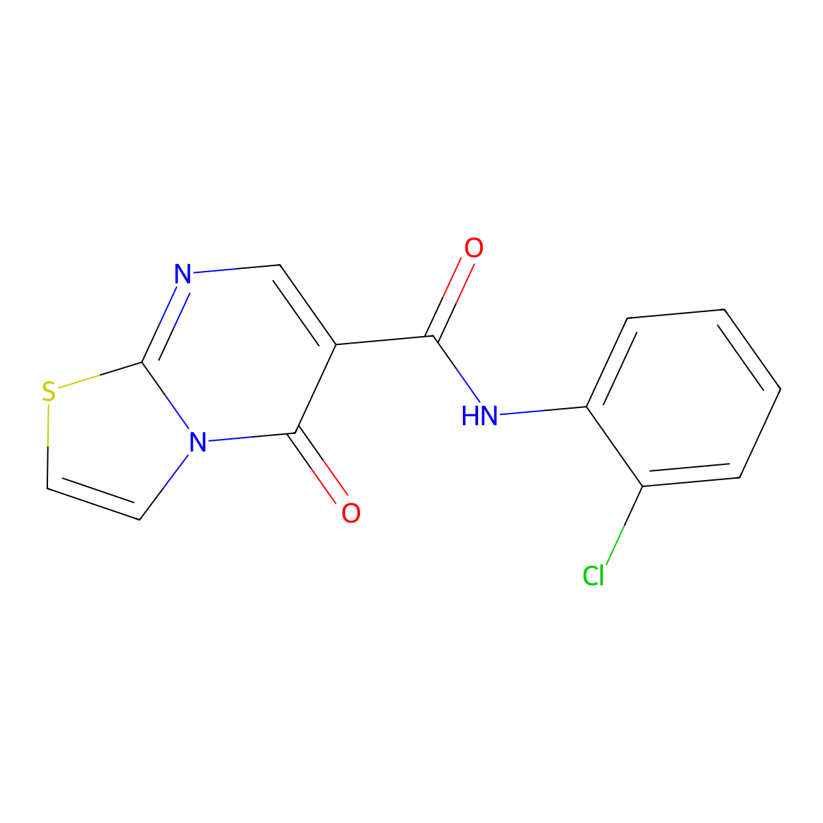 N-(2-chlorophenyl)-5-oxo-5H-[1,3]thiazolo[3,2-a]pyrimidine-6-carboxamide molecular structure, CAS 851943-89-0