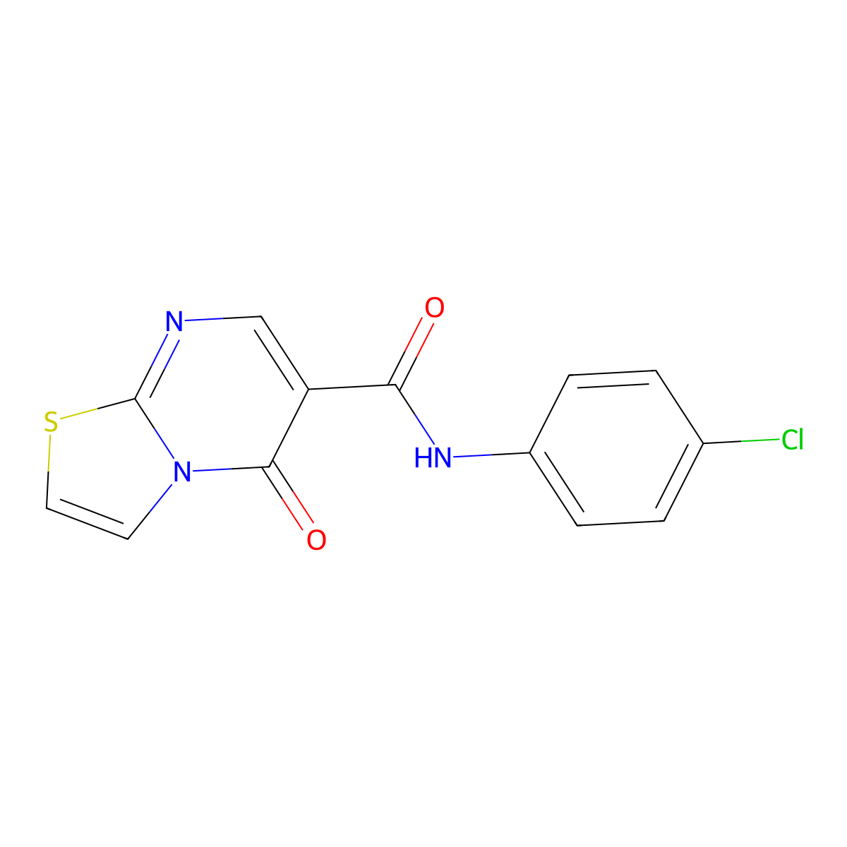 N-(4-chlorophenyl)-5-oxo-5H-thiazolo[3,2-a]pyrimidine-6-carboxamide molecular structure, CAS 851943-91-4