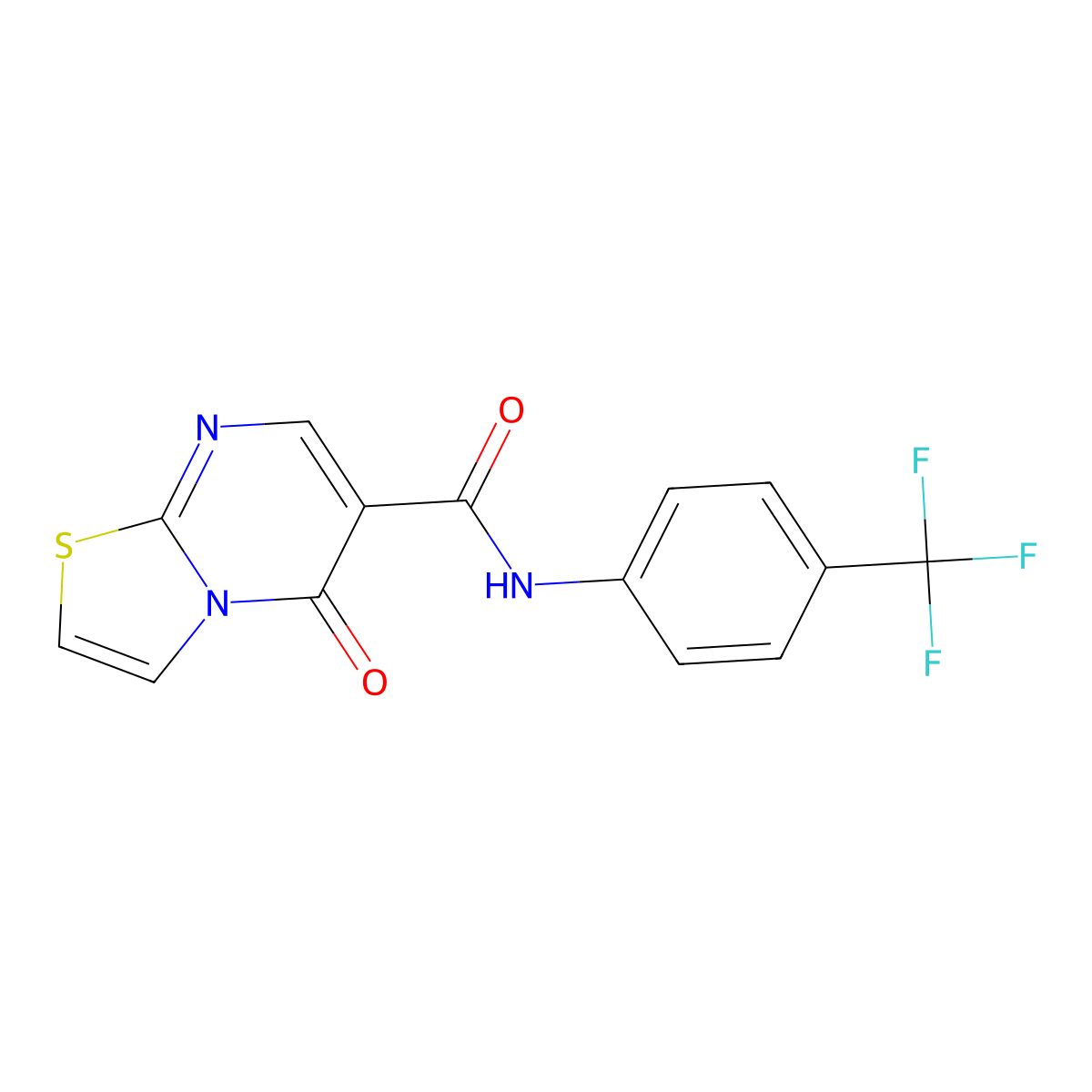 5-oxo-N-[4-(trifluoromethyl)phenyl]-5H-[1,3]thiazolo[3,2-a]pyrimidine-6-carboxamide molecular structure, CAS 851943-97-0