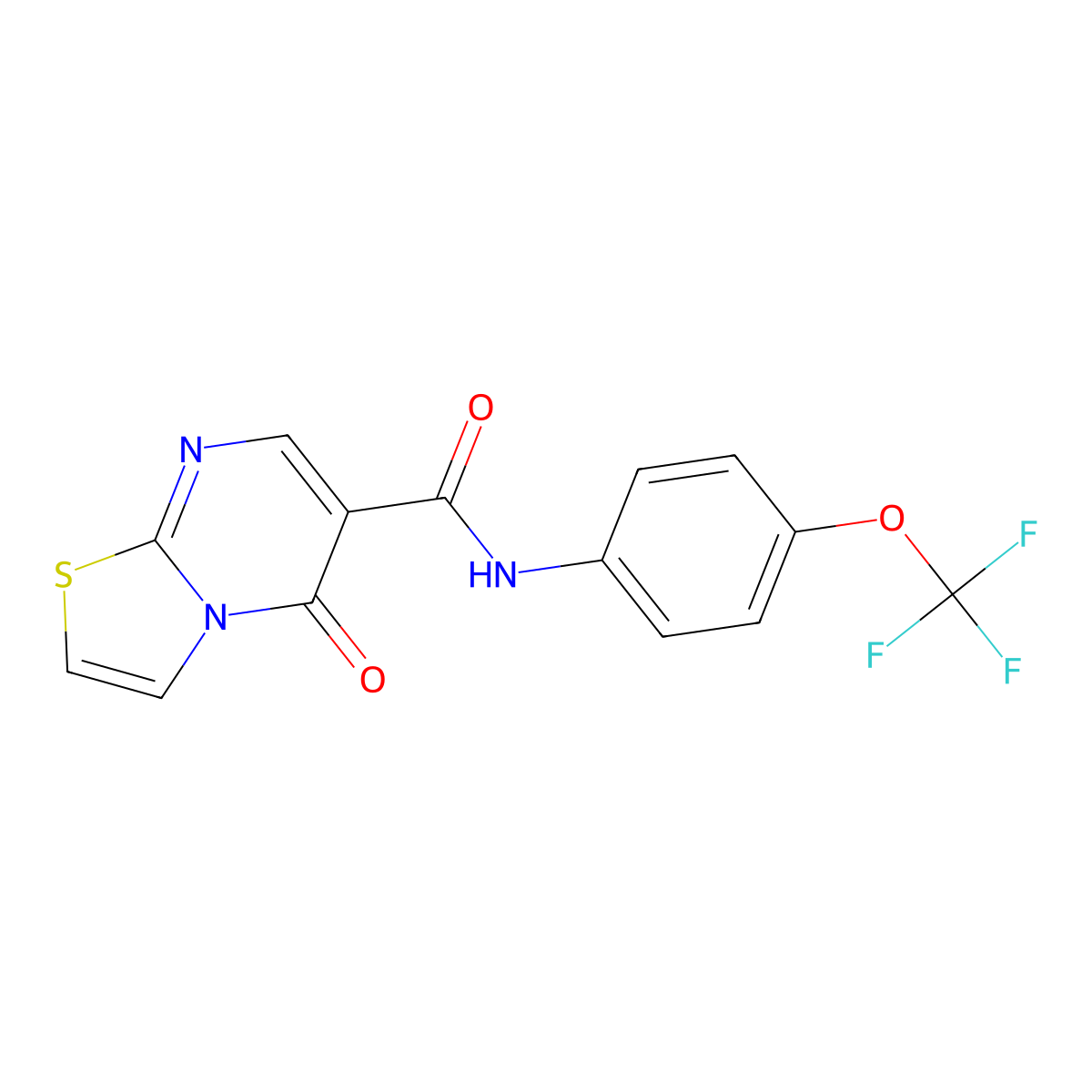 5-oxo-N-(4-(trifluoromethoxy)phenyl)-5H-thiazolo[3,2-a]pyrimidine-6-carboxamide molecular structure, CAS 851944-03-1
