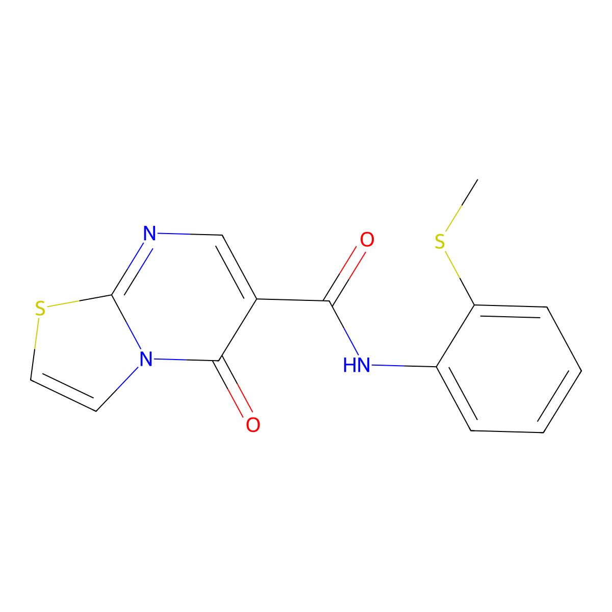 N-(2-(methylthio)phenyl)-5-oxo-5H-thiazolo[3,2-a]pyrimidine-6-carboxamide molecular structure, CAS 851944-04-2