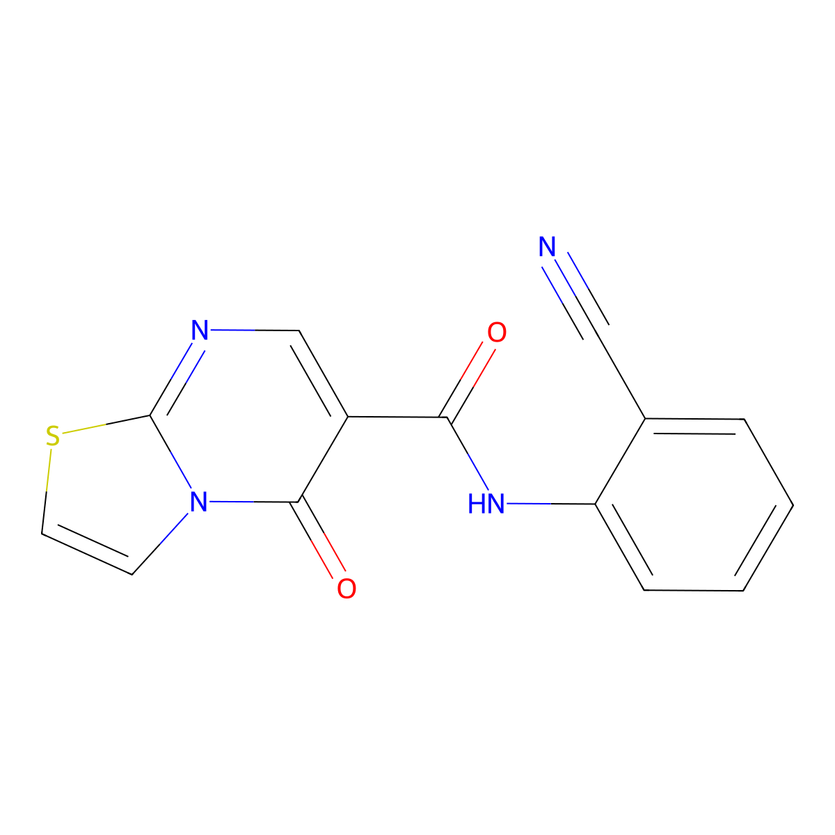 N-(2-cyanophenyl)-5-oxo-5H-thiazolo[3,2-a]pyrimidine-6-carboxamide molecular structure, CAS 851944-06-4