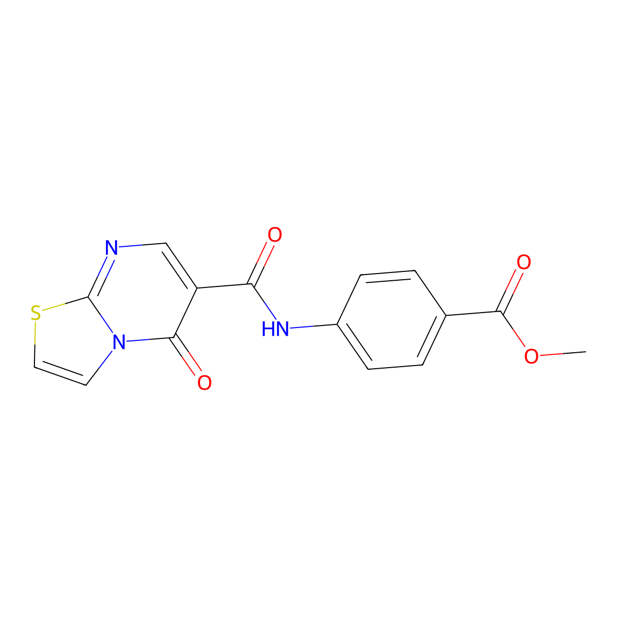 methyl 4-(5-oxo-5H-thiazolo[3,2-a]pyrimidine-6-carboxamido)benzoate molecular structure, CAS 851944-11-1