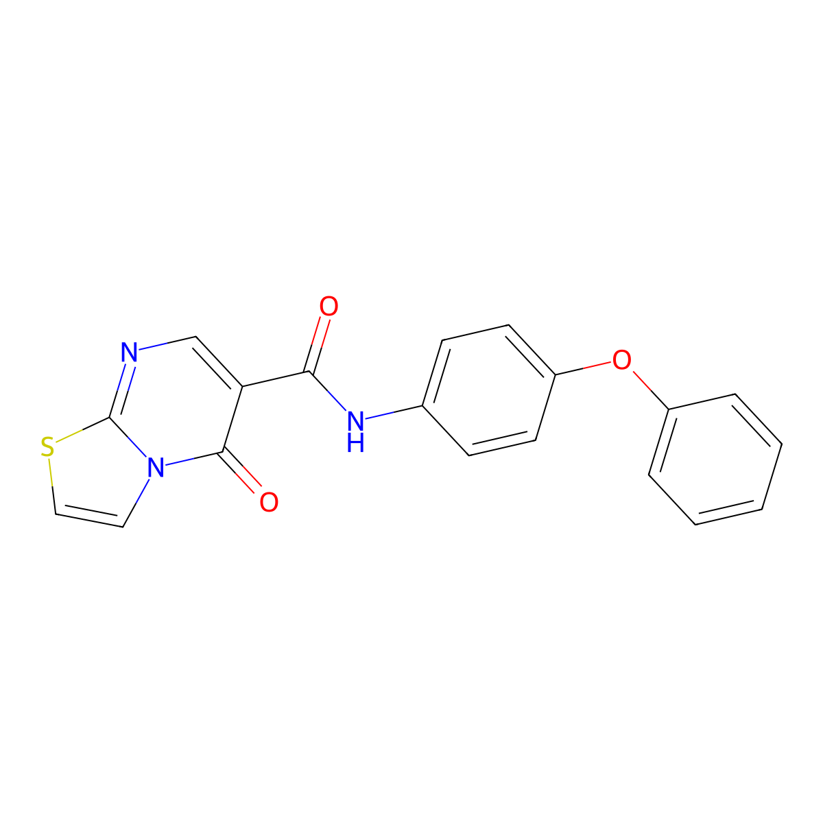 5-oxo-N-(4-phenoxyphenyl)-5H-[1,3]thiazolo[3,2-a]pyrimidine-6-carboxamide molecular structure, CAS 851944-14-4