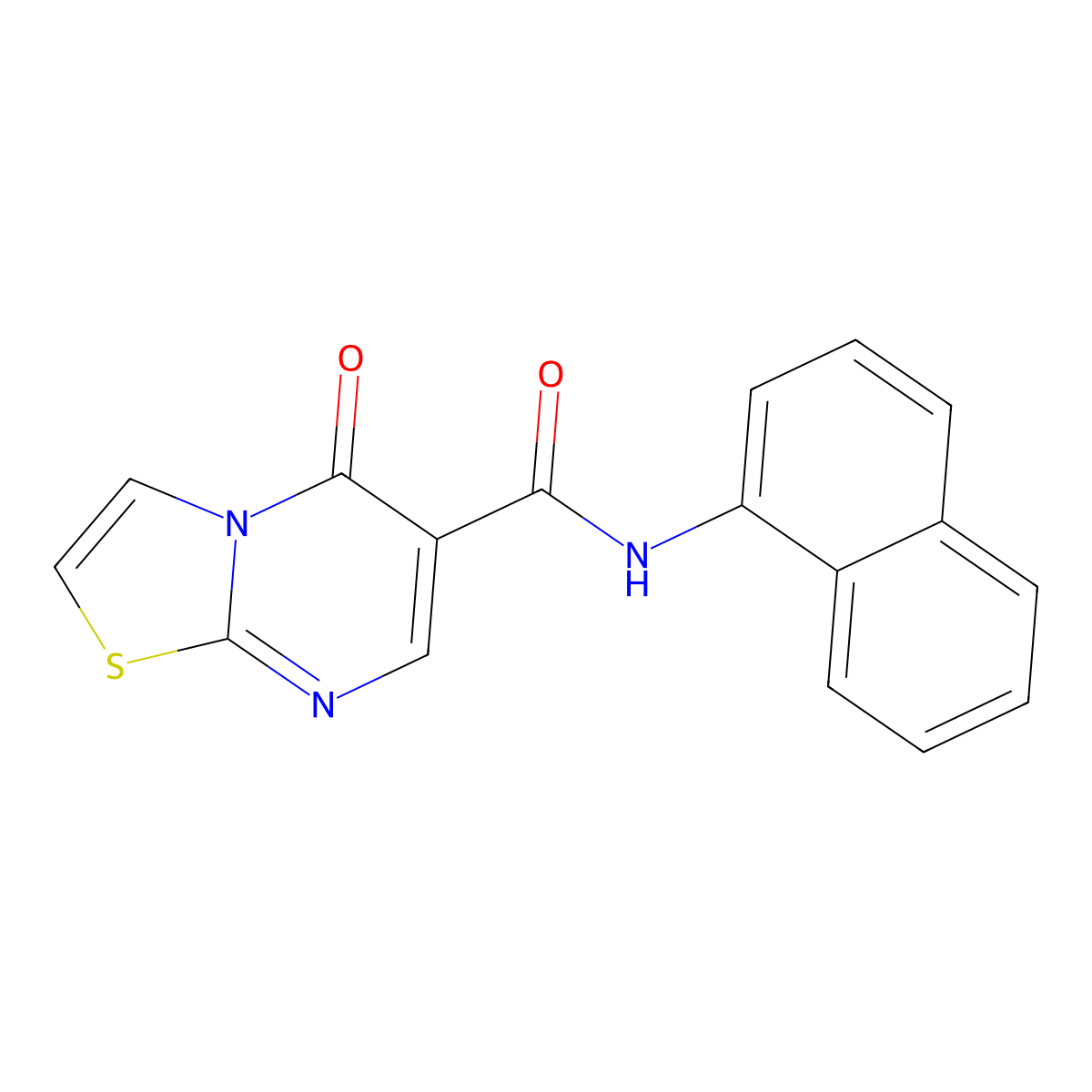 N-(naphthalen-1-yl)-5-oxo-5H-thiazolo[3,2-a]pyrimidine-6-carboxamide molecular structure, CAS 851944-21-3