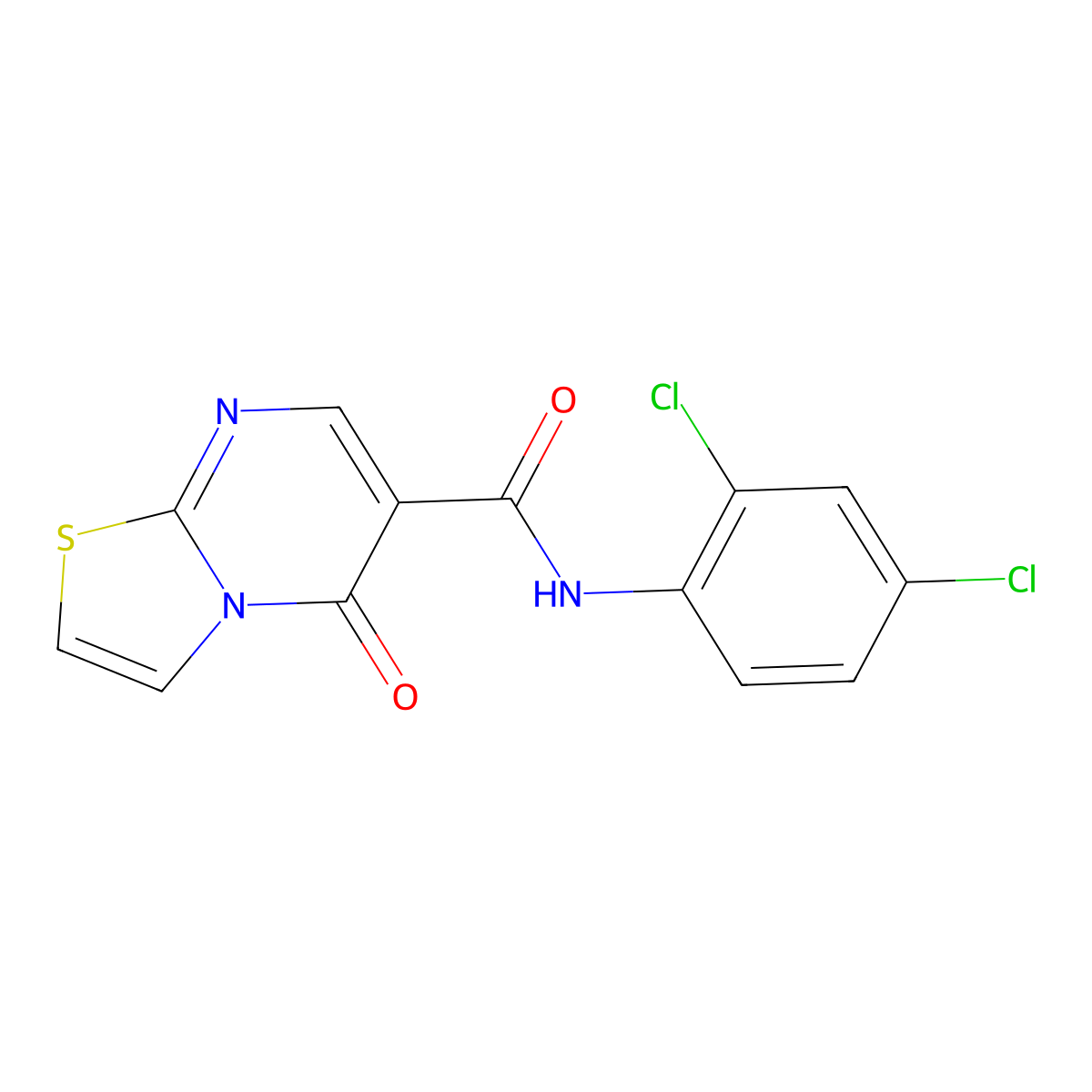 N-(2,4-dichlorophenyl)-5-oxo-5H-thiazolo[3,2-a]pyrimidine-6-carboxamide molecular structure, CAS 851944-23-5