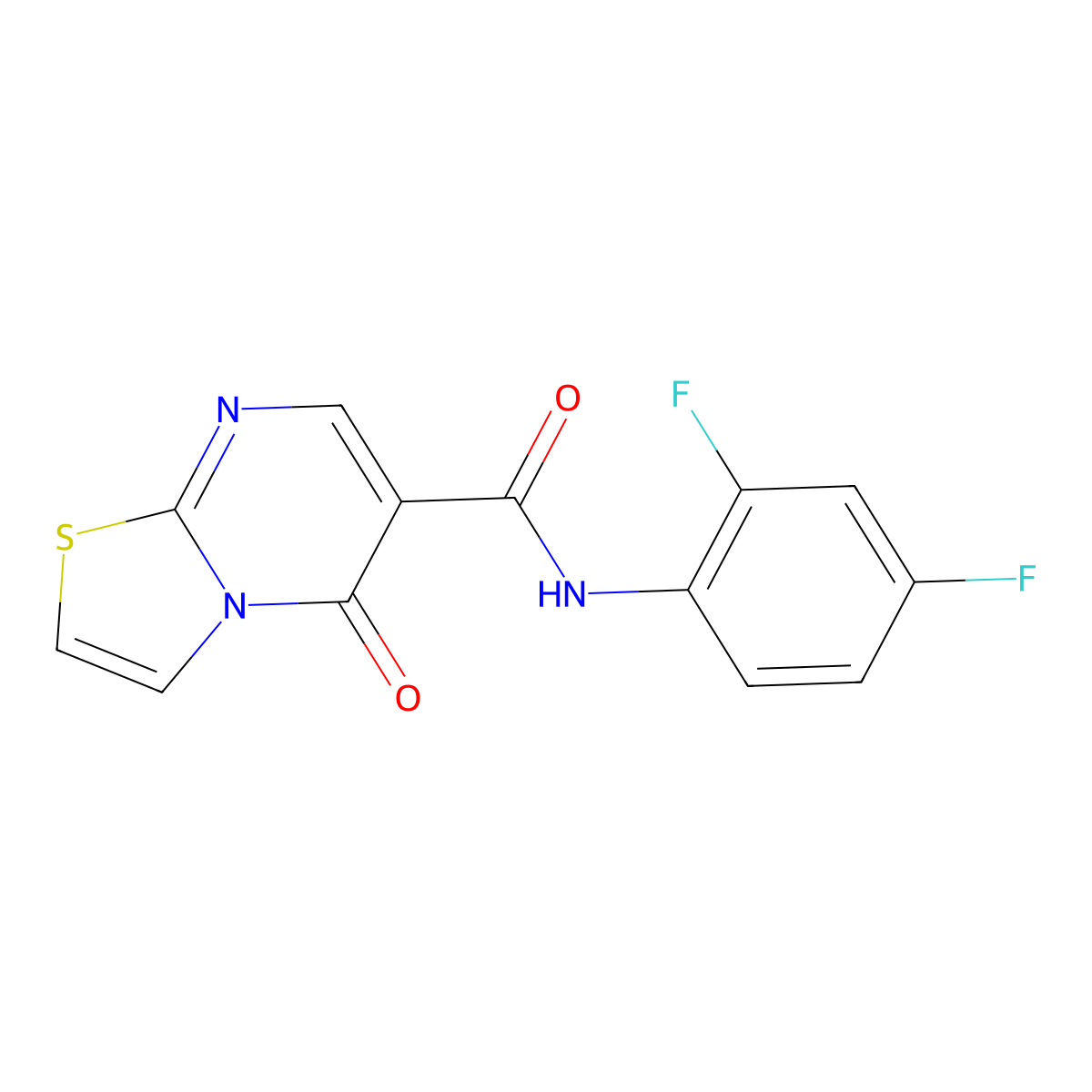 N-(2,4-difluorophenyl)-5-oxo-5H-[1,3]thiazolo[3,2-a]pyrimidine-6-carboxamide molecular structure, CAS 851944-26-8