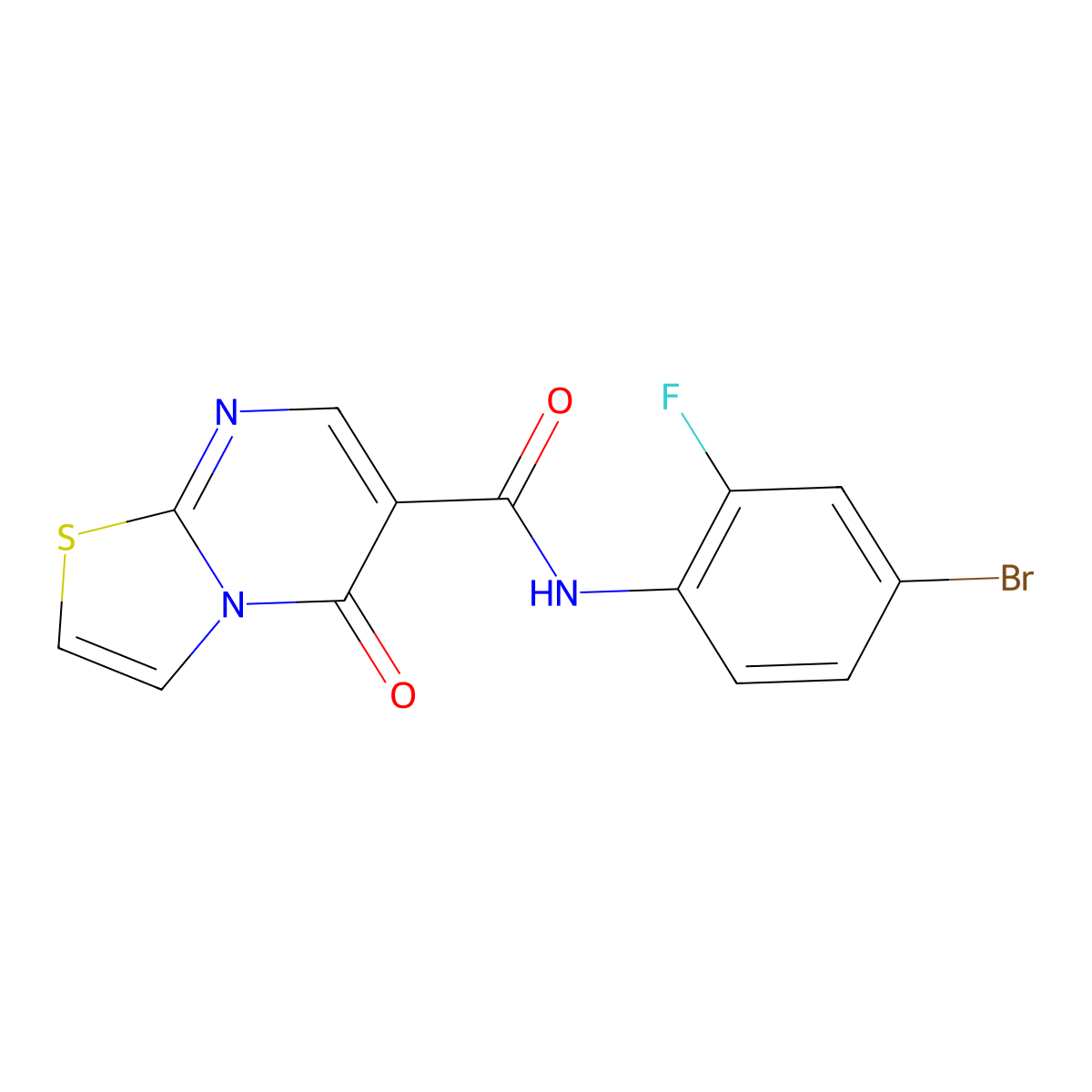 N-(4-bromo-2-fluorophenyl)-5-oxo-5H-[1,3]thiazolo[3,2-a]pyrimidine-6-carboxamide molecular structure, CAS 851944-29-1