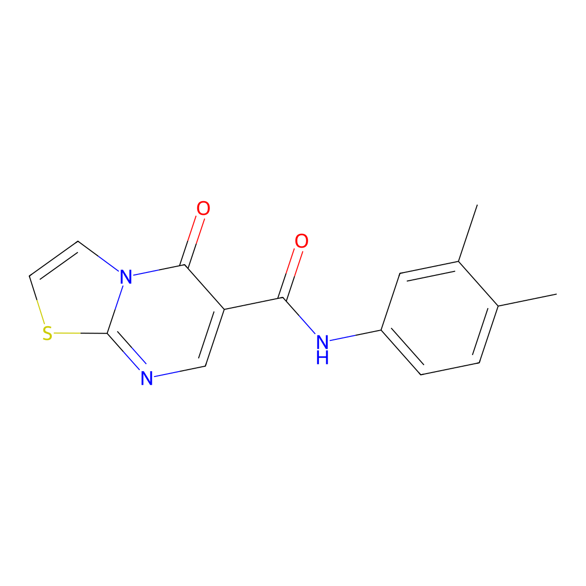 N-(3,4-dimethylphenyl)-5-oxo-5H-[1,3]thiazolo[3,2-a]pyrimidine-6-carboxamide molecular structure, CAS 851944-34-8