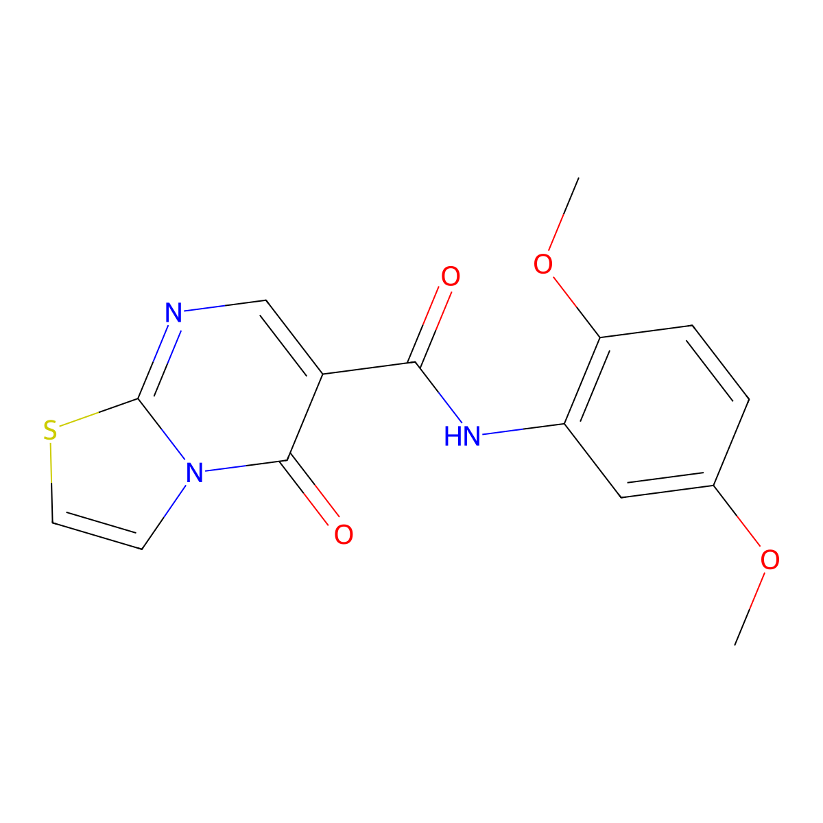 N-(2,5-dimethoxyphenyl)-5-oxo-5H-thiazolo[3,2-a]pyrimidine-6-carboxamide molecular structure, CAS 851944-39-3