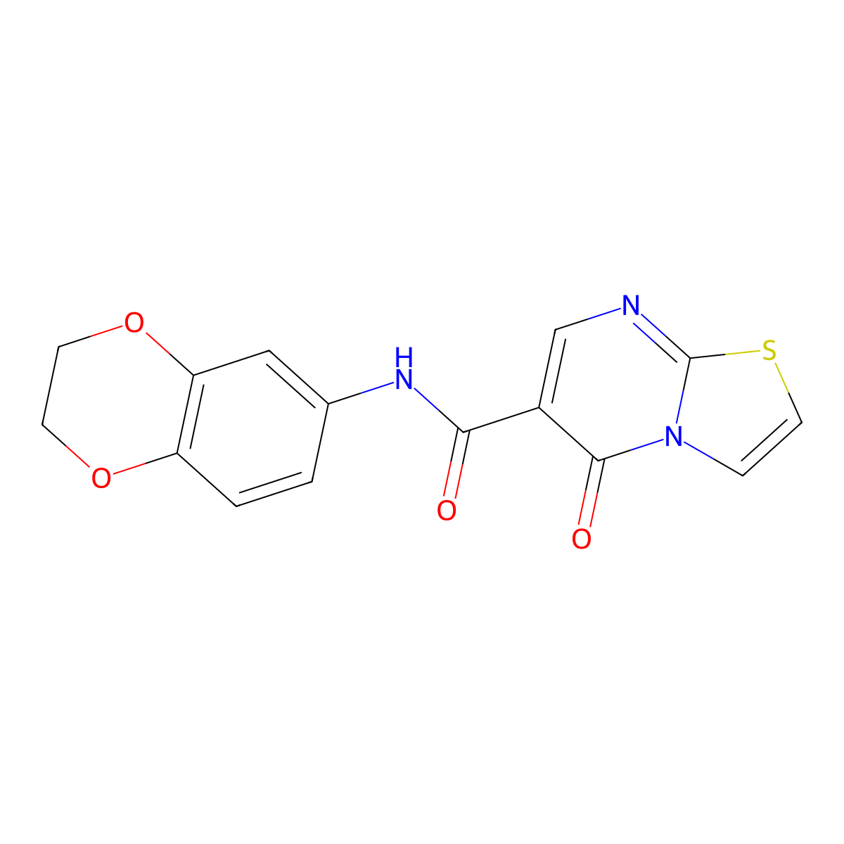 N-(2,3-dihydro-1,4-benzodioxin-6-yl)-5-oxo-5H-[1,3]thiazolo[3,2-a]pyrimidine-6-carboxamide molecular structure, CAS 851944-41-7