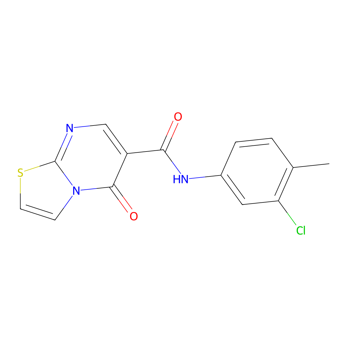 N-(3-chloro-4-methylphenyl)-5-oxo-5H-[1,3]thiazolo[3,2-a]pyrimidine-6-carboxamide molecular structure, CAS 851944-45-1