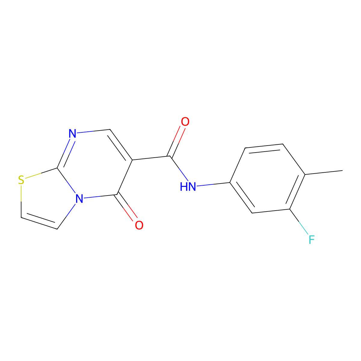 N-(3-fluoro-4-methylphenyl)-5-oxo-5H-thiazolo[3,2-a]pyrimidine-6-carboxamide molecular structure, CAS 851944-46-2