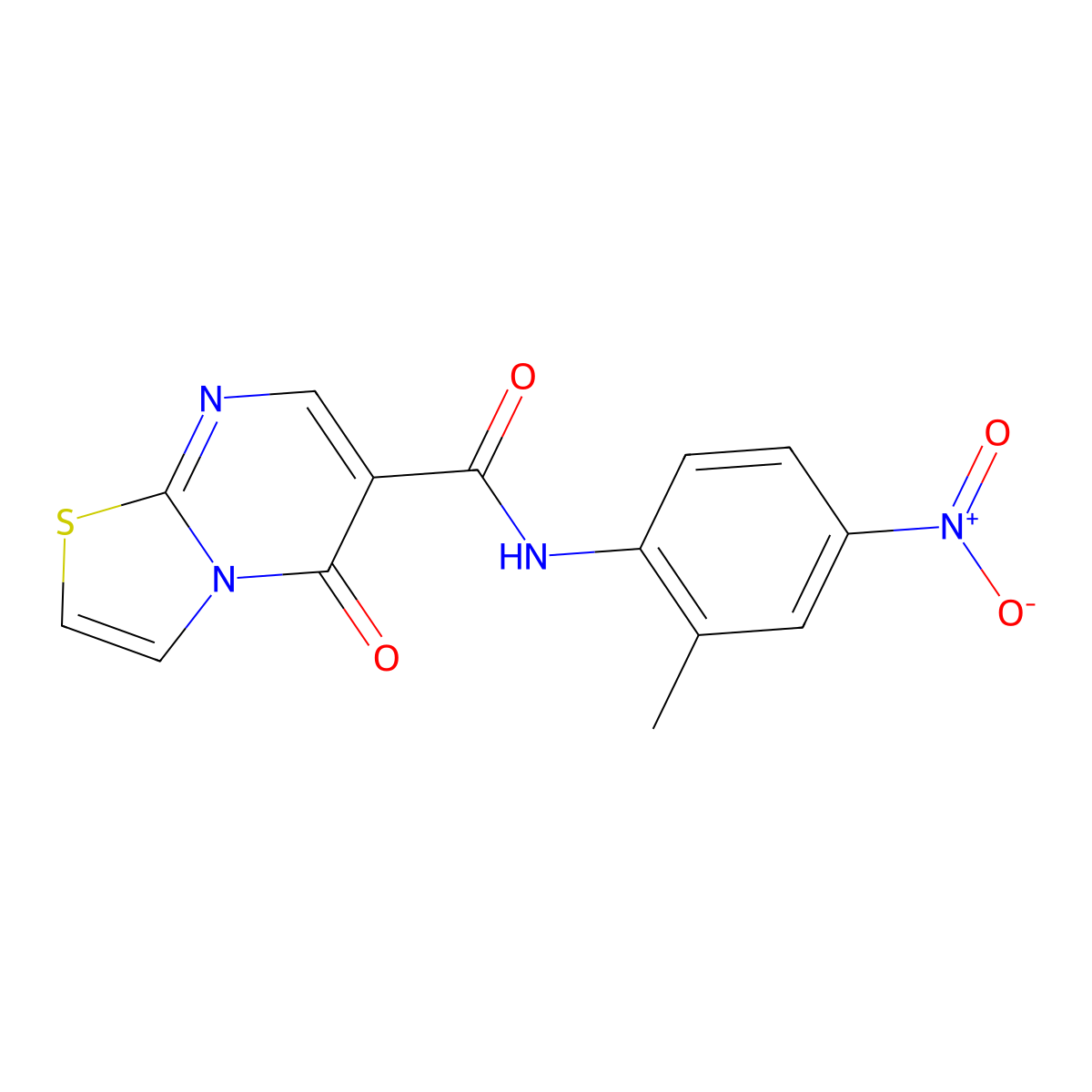 N-(2-methyl-4-nitrophenyl)-5-oxo-5H-thiazolo[3,2-a]pyrimidine-6-carboxamide molecular structure, CAS 851944-48-4