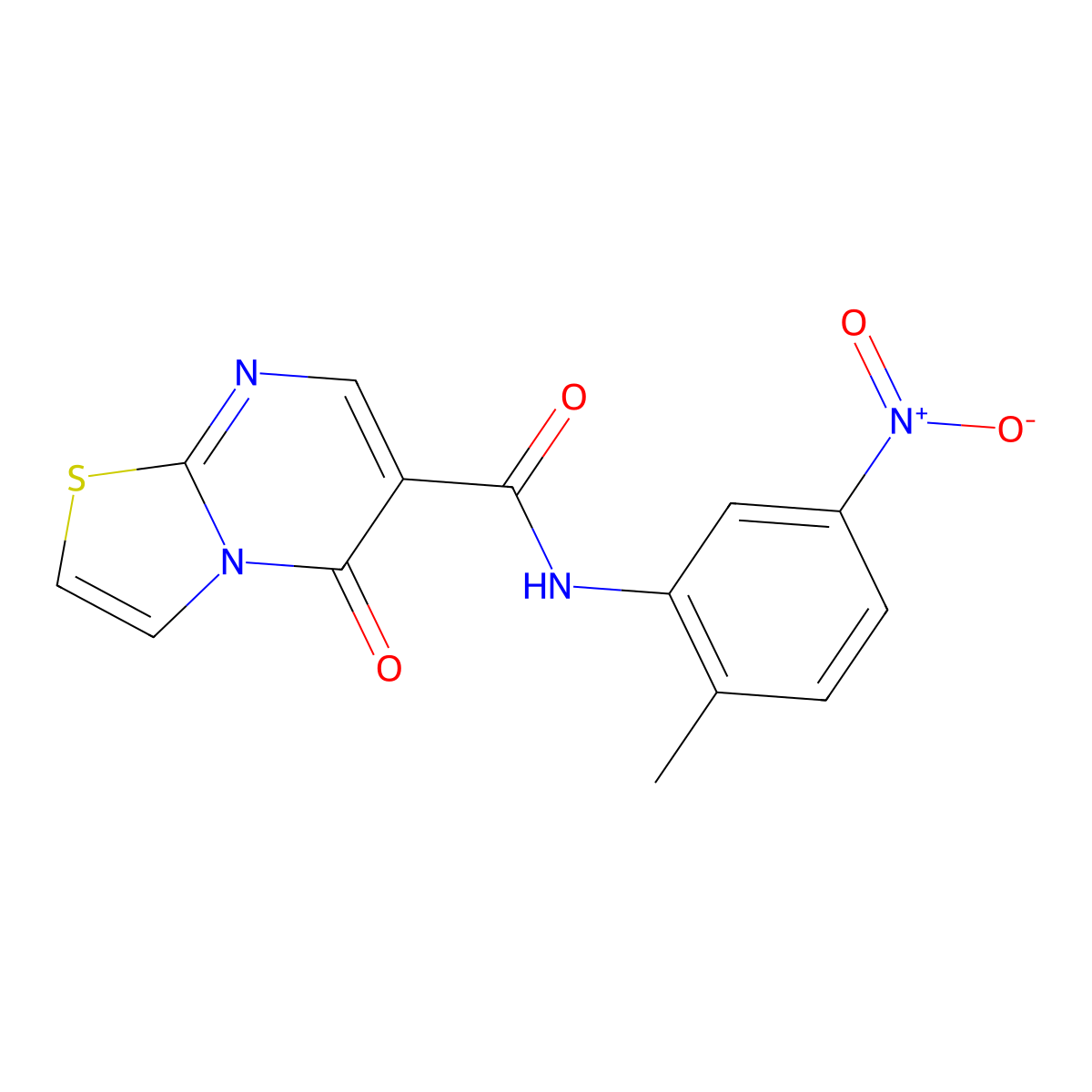 N-(2-methyl-5-nitrophenyl)-5-oxo-5H-thiazolo[3,2-a]pyrimidine-6-carboxamide molecular structure, CAS 851944-49-5