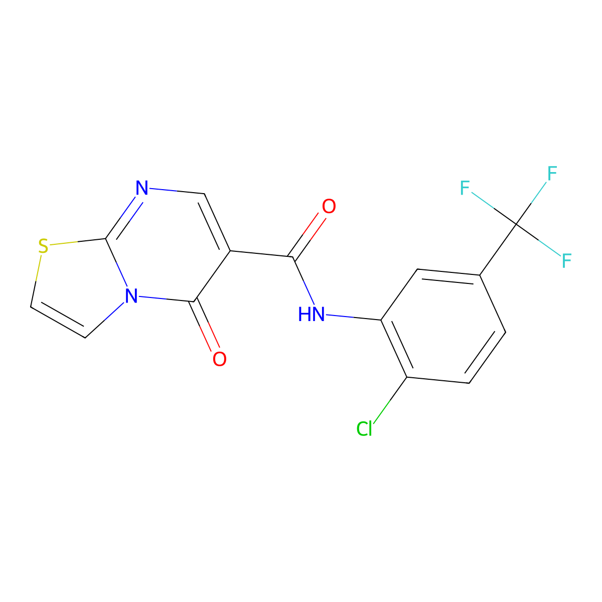 N-(2-chloro-5-(trifluoromethyl)phenyl)-5-oxo-5H-thiazolo[3,2-a]pyrimidine-6-carboxamide molecular structure, CAS 851944-50-8