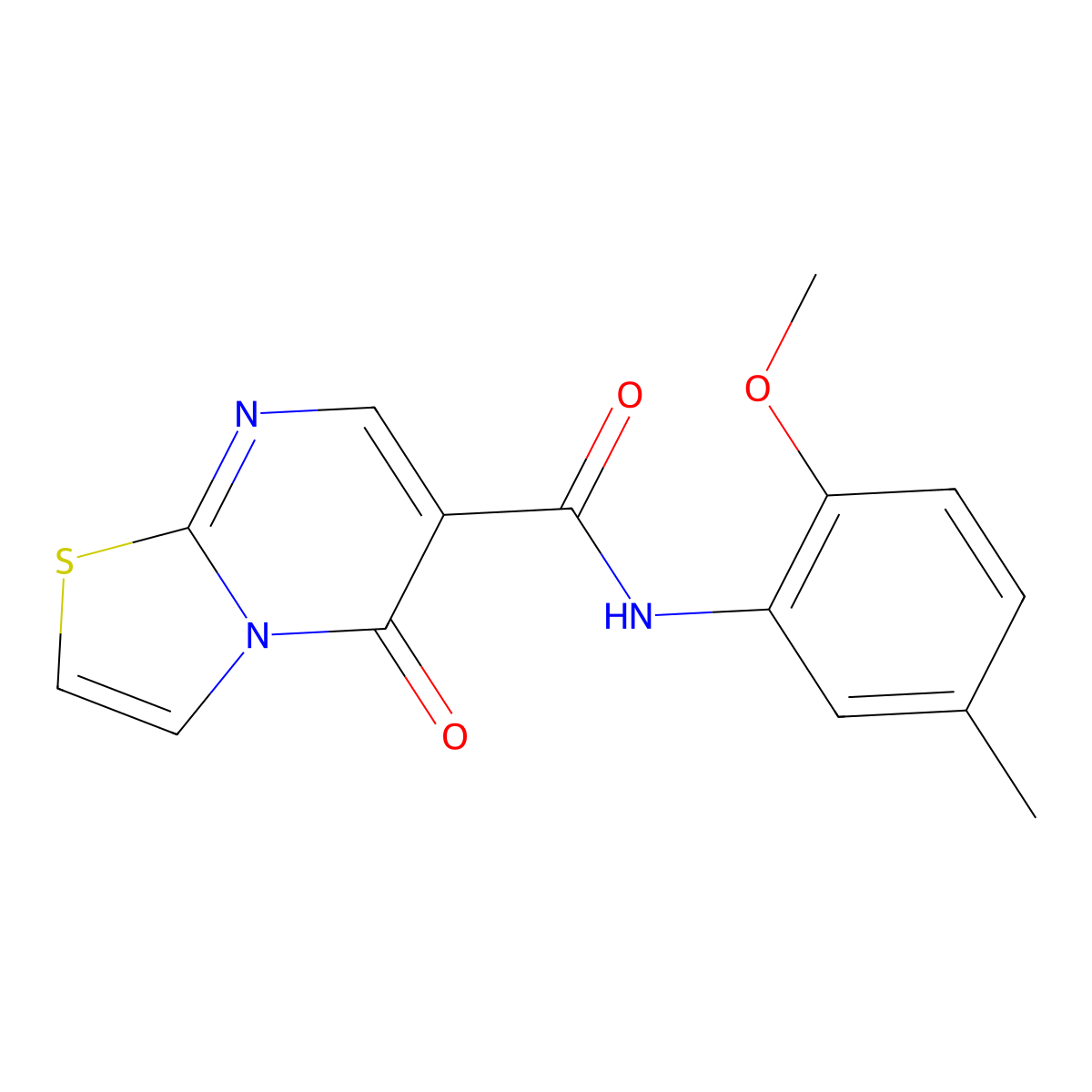 N-(2-methoxy-5-methylphenyl)-5-oxo-5H-[1,3]thiazolo[3,2-a]pyrimidine-6-carboxamide molecular structure, CAS 851944-53-1