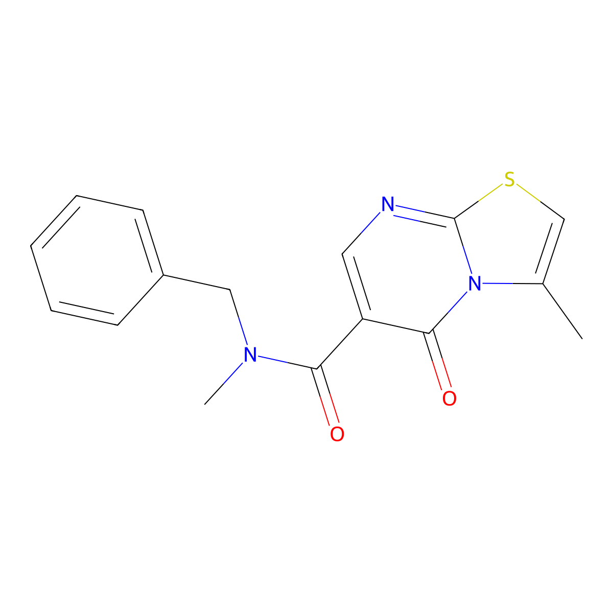 N-benzyl-N,3-dimethyl-5-oxo-[1,3]thiazolo[3,2-a]pyrimidine-6-carboxamide molecular structure, CAS 851944-67-7